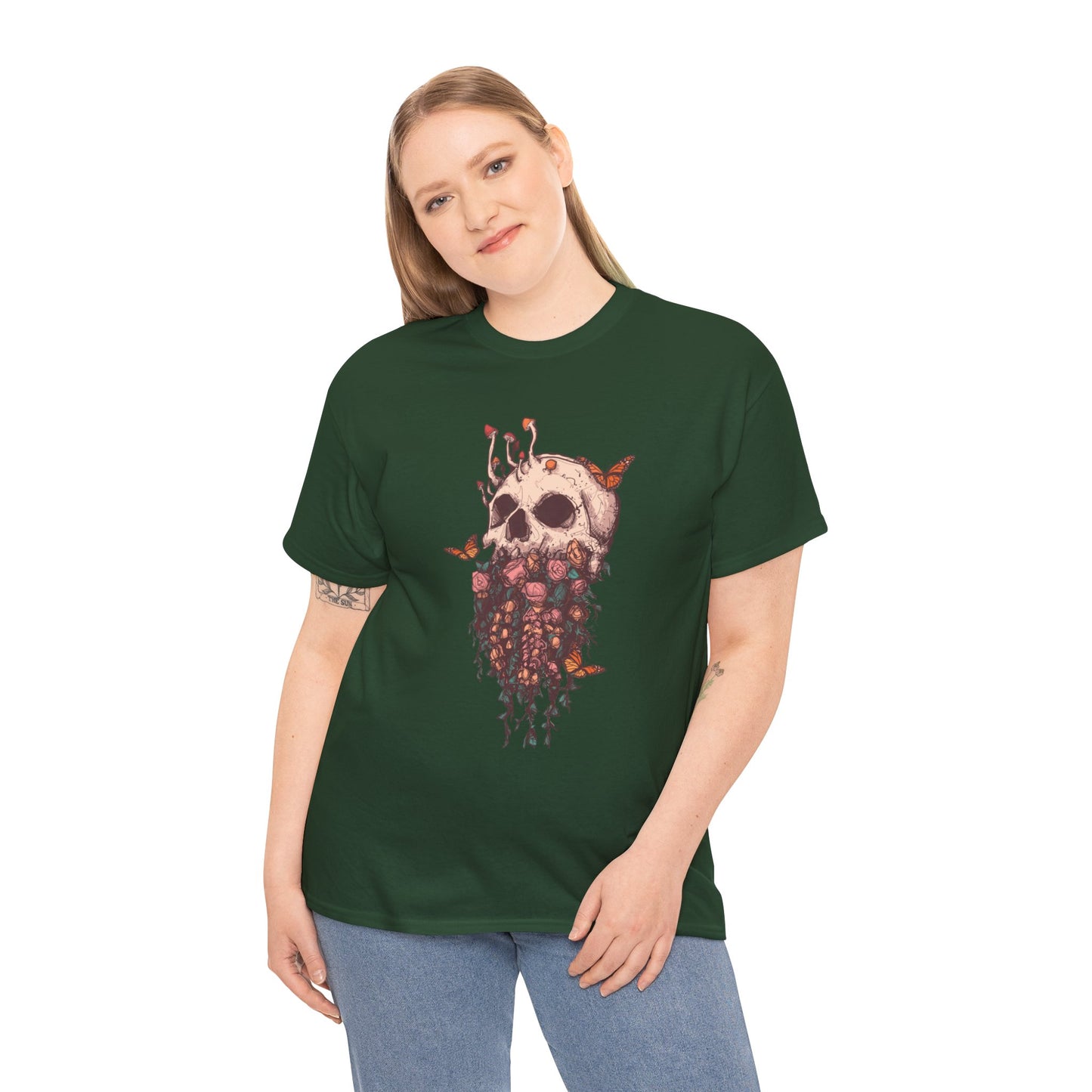 Elemental Skull Nature Unisex Heavy Cotton Tee