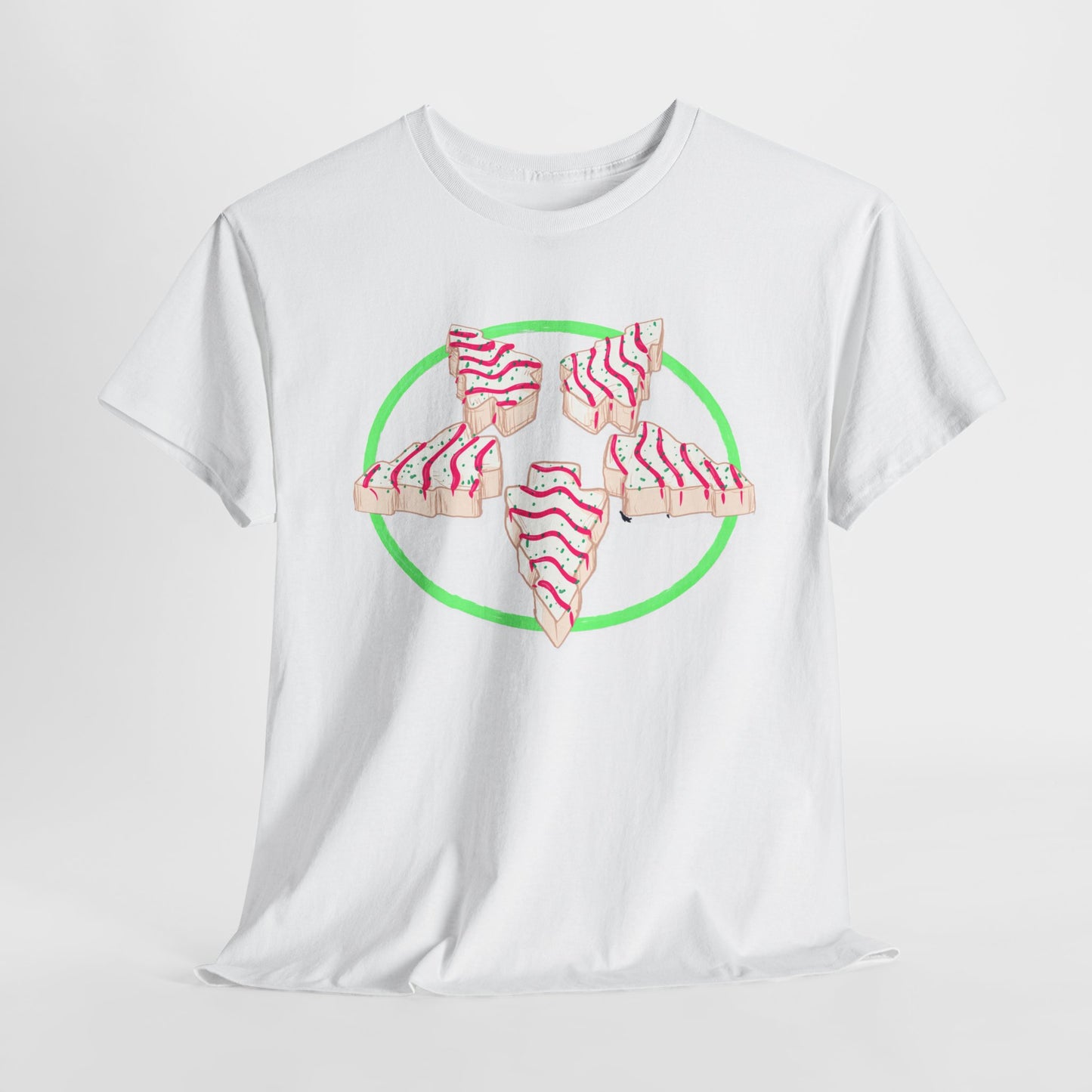 Christmas Tree Pentagram Cake Unisex Heavy Cotton Tee
