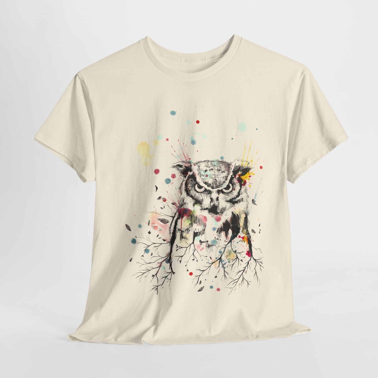 Owl Watercolor Unisex Heavy Cotton Tee