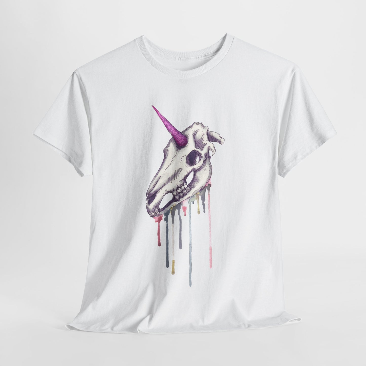 Unicorn Skull Unisex Heavy Cotton Tee