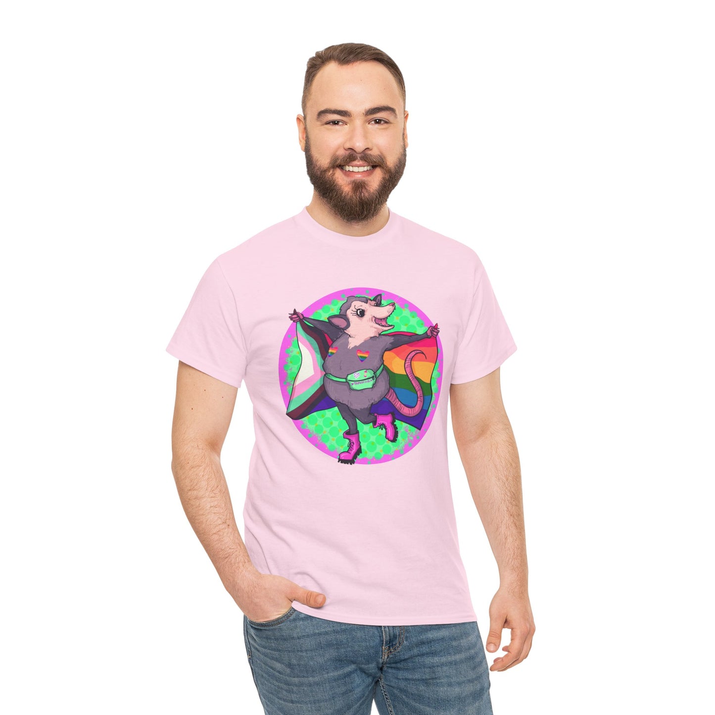 Pride Opossum Unisex Heavy Cotton Tee