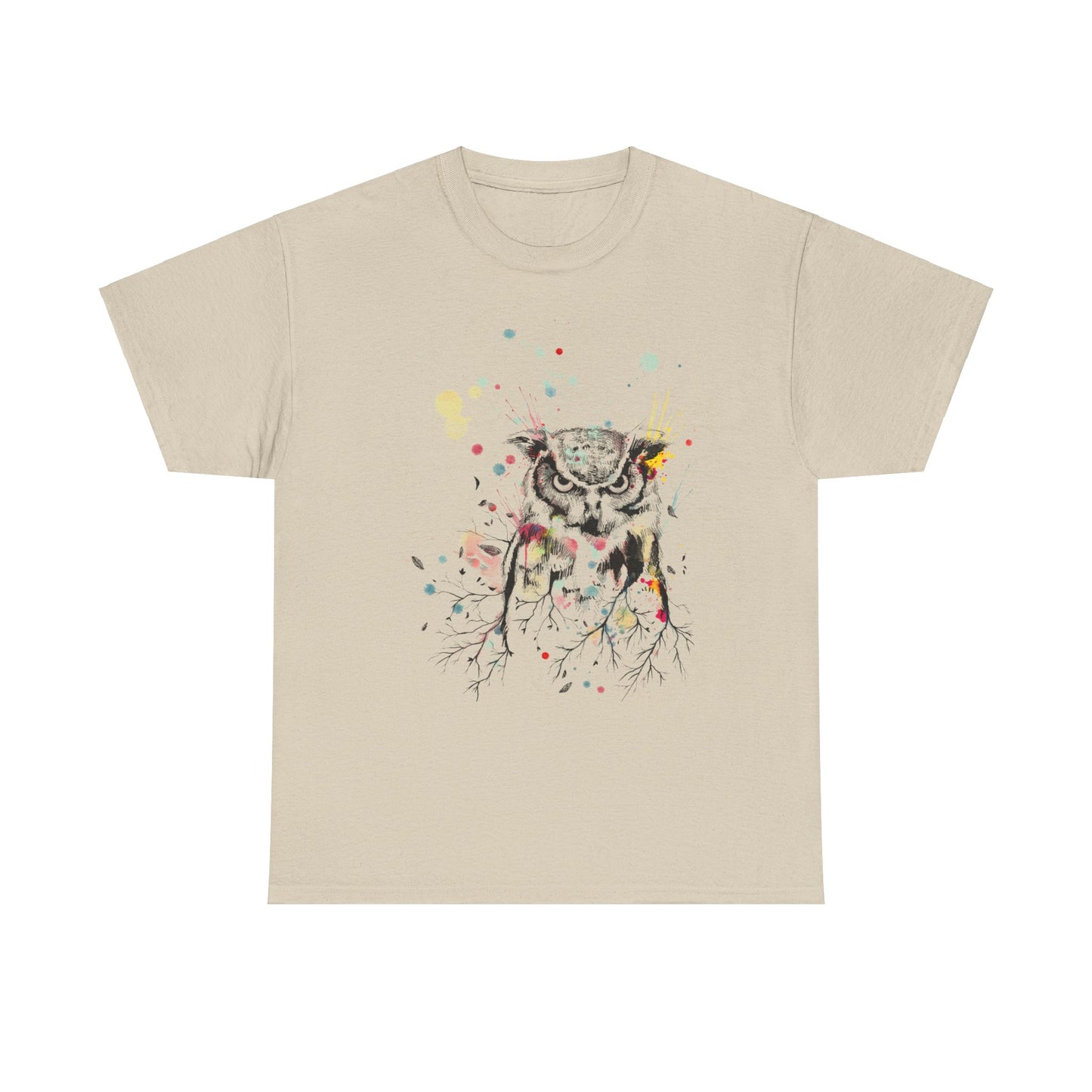 Owl Watercolor Unisex Heavy Cotton Tee