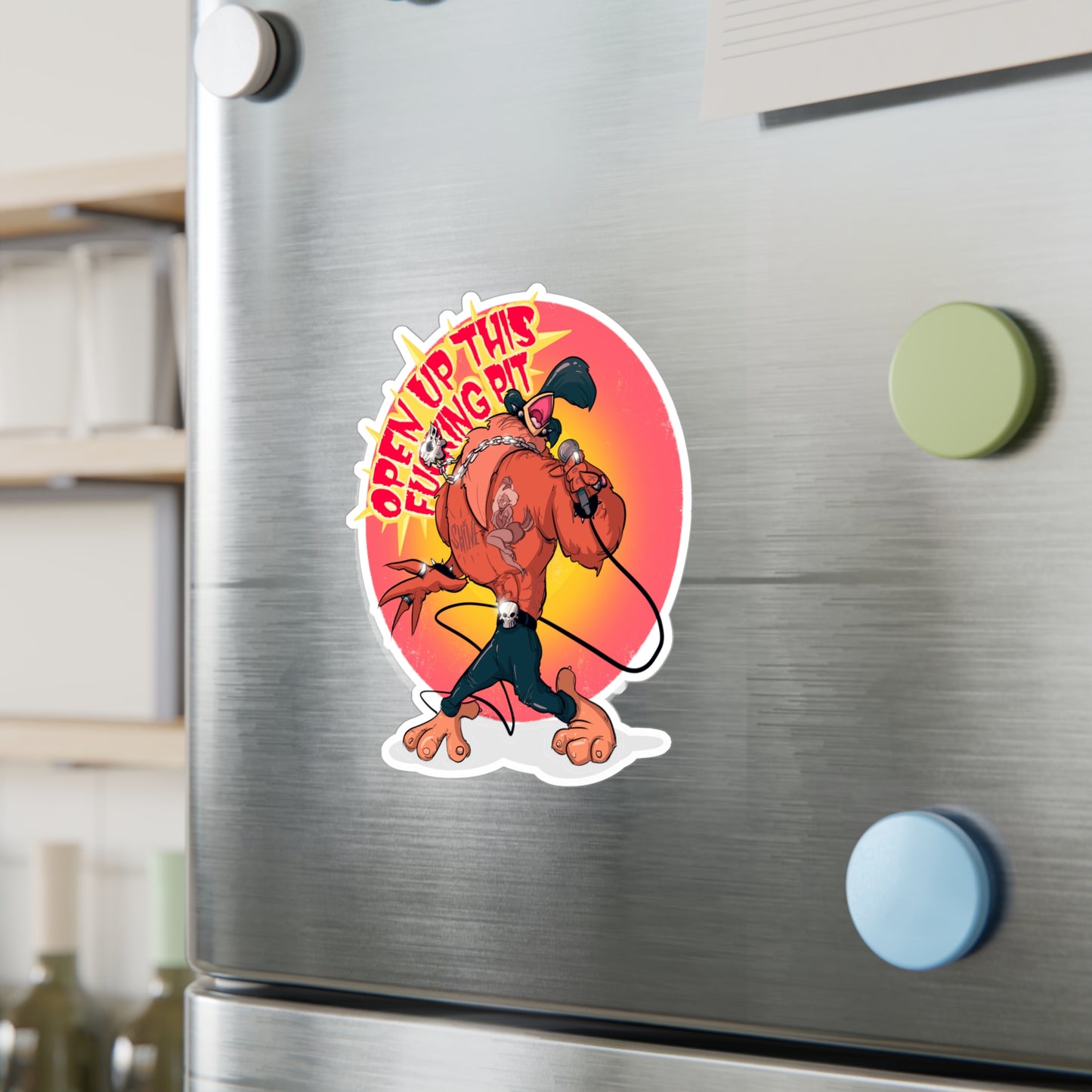 Metal Rooster Kiss-Cut Vinyl Decal