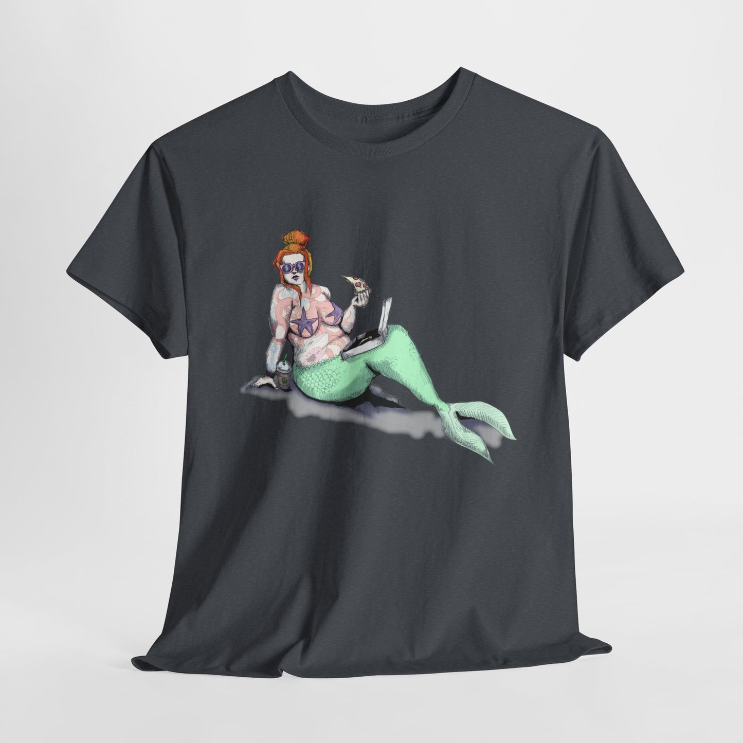 Pizza Mermaid Unisex Heavy Cotton Tee