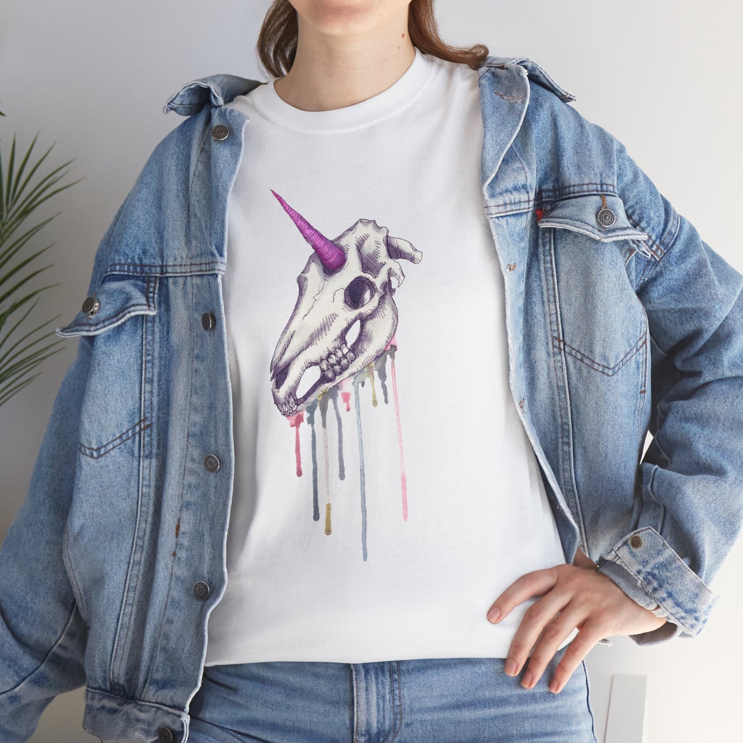 Unicorn Skull Unisex Heavy Cotton Tee