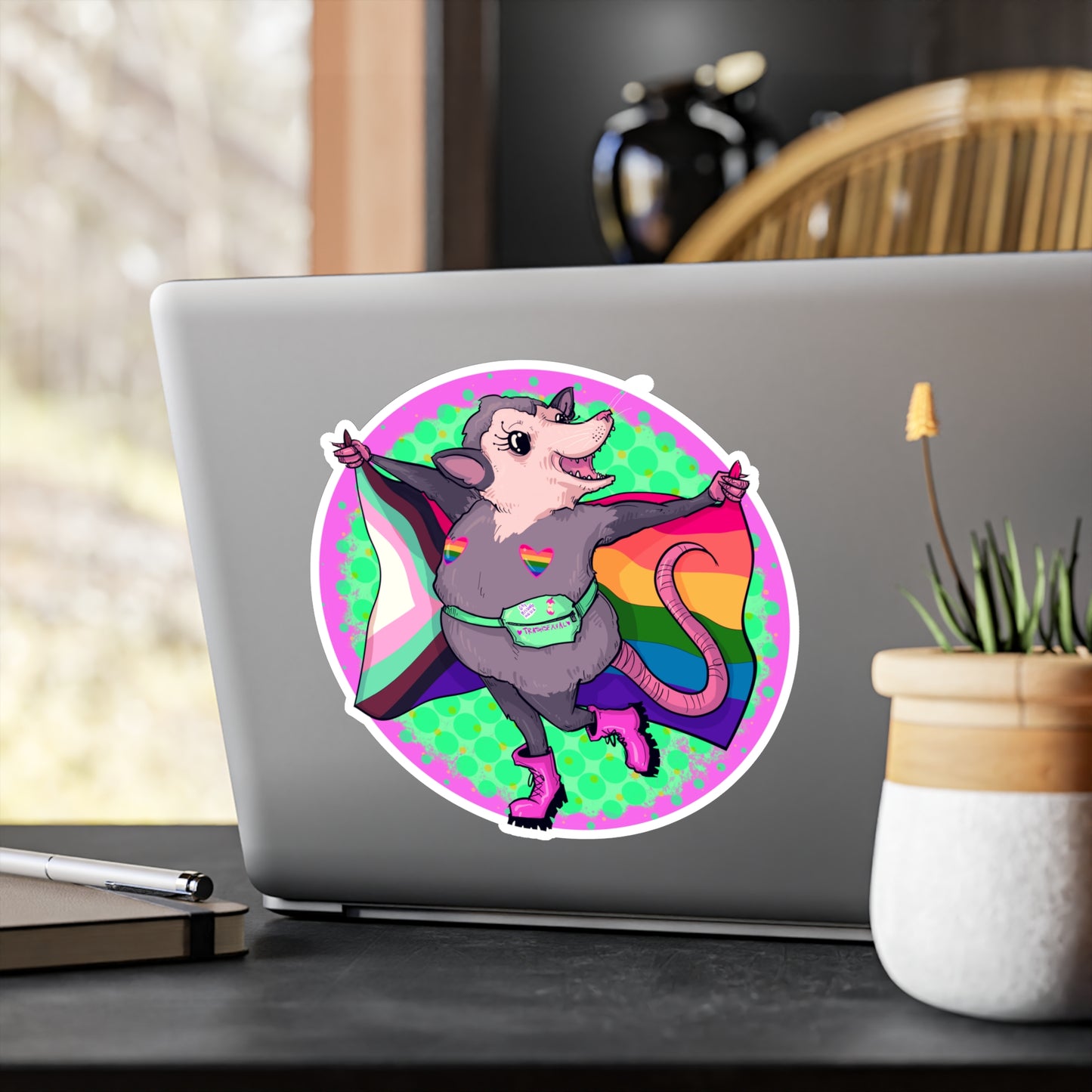 Pride Opossum Kiss-Cut Vinyl Decal