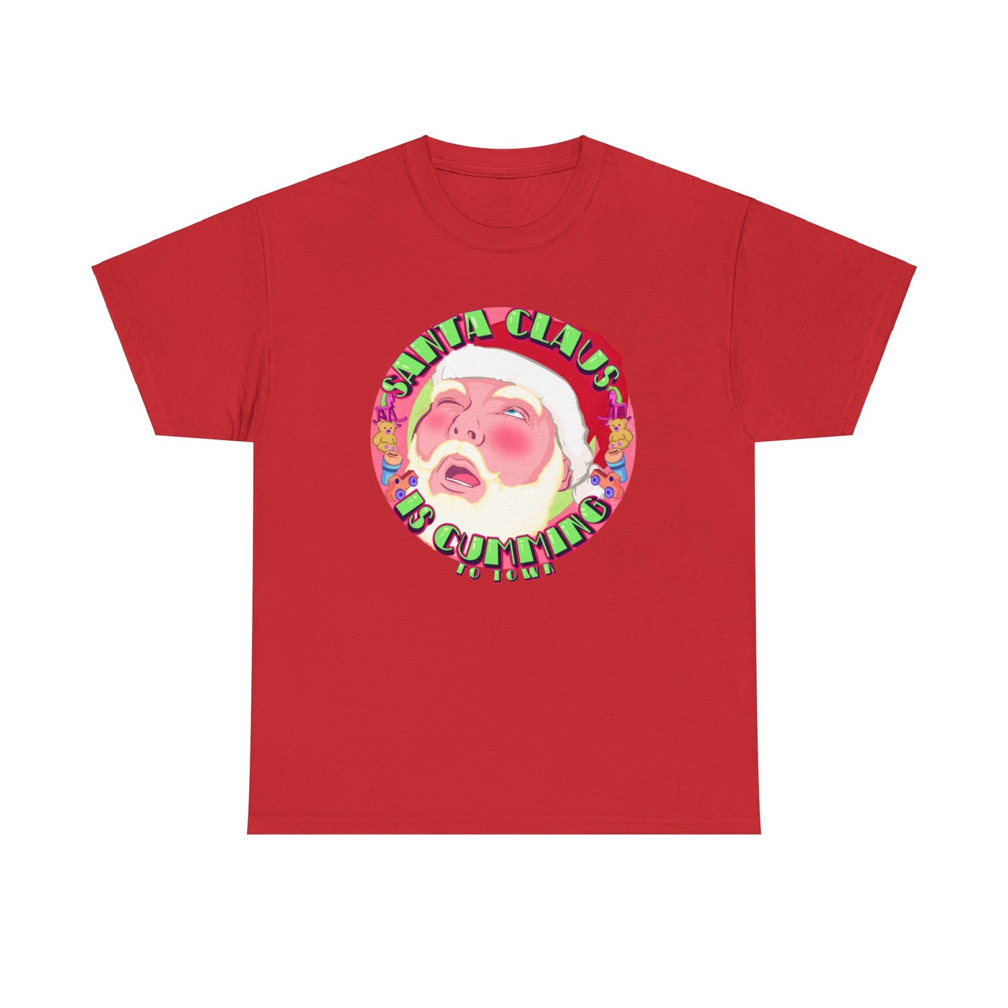 Santa Is Cumming Unisex Heavy Cotton Tee