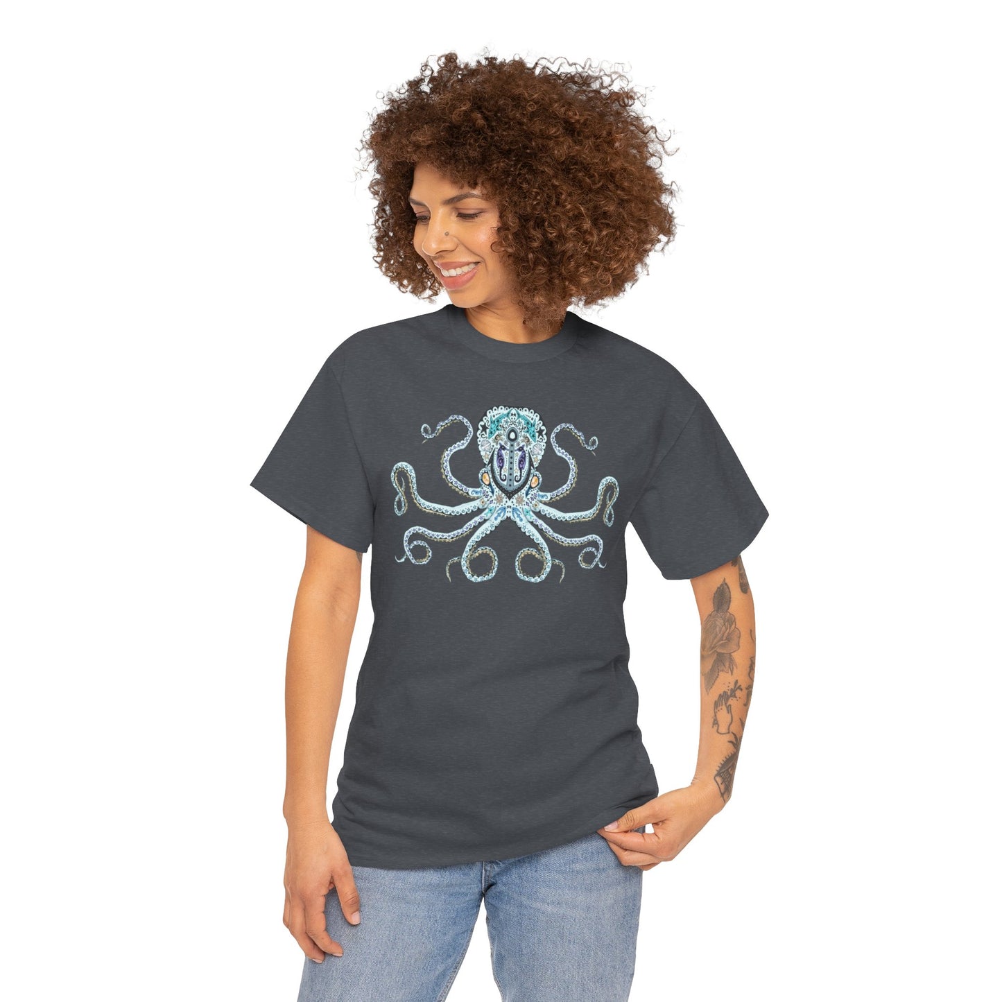 Octopus Sugar Skull Unisex Heavy Cotton Tee