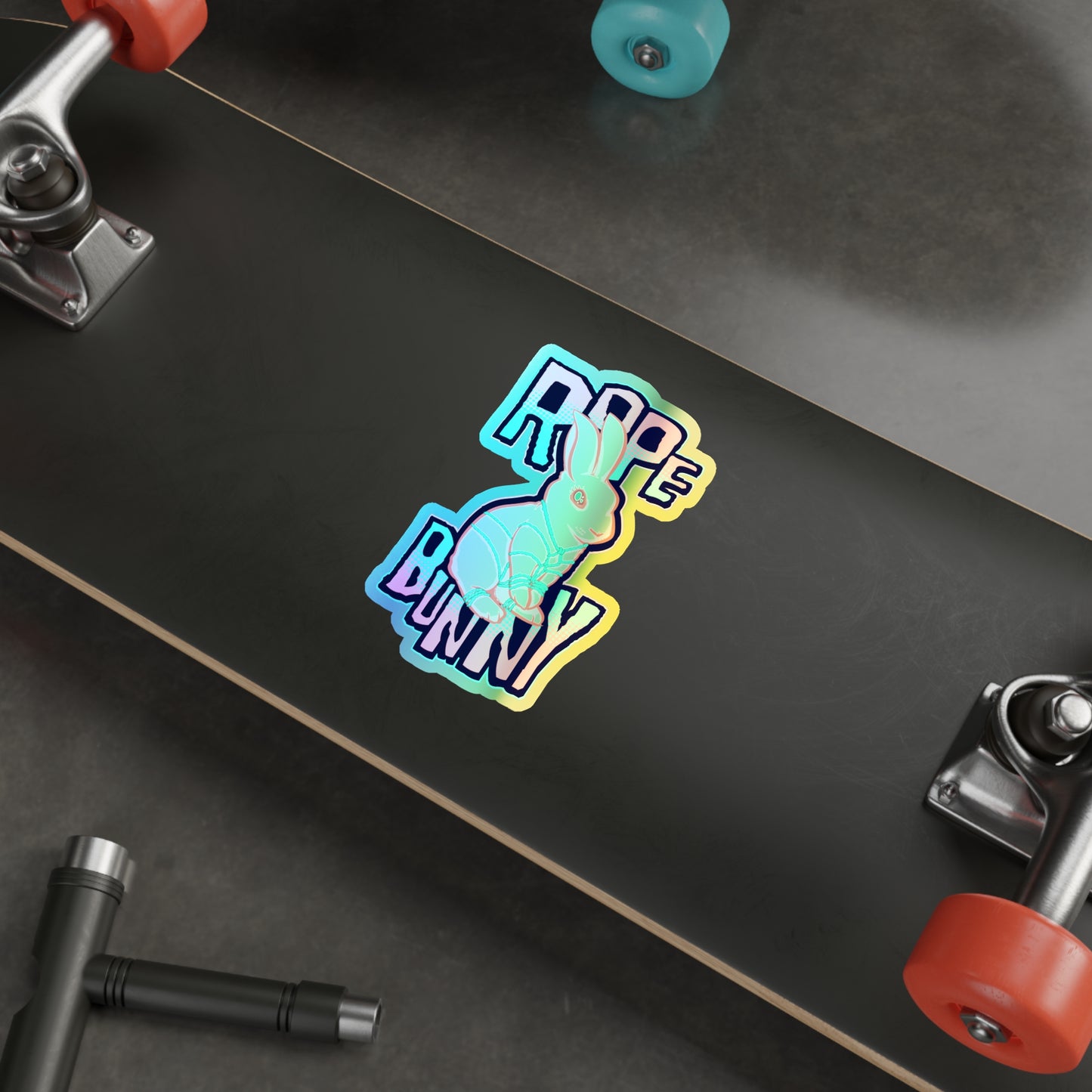 Rope Bunny Holographic Die-cut Stickers