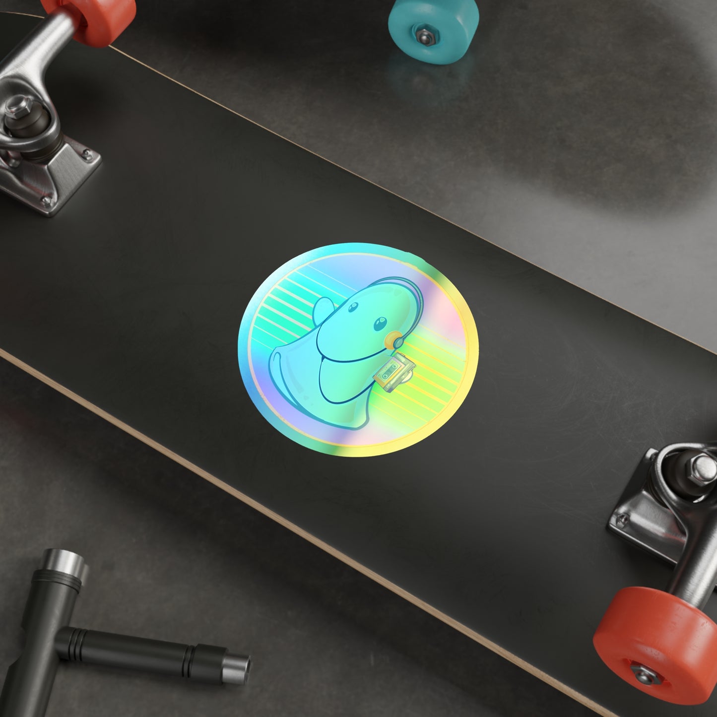 80s Ghost Holographic Die-cut Stickers