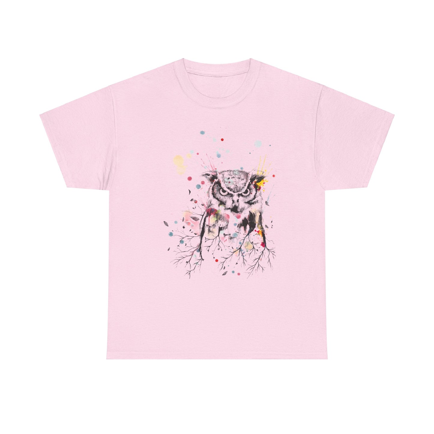Owl Watercolor Unisex Heavy Cotton Tee
