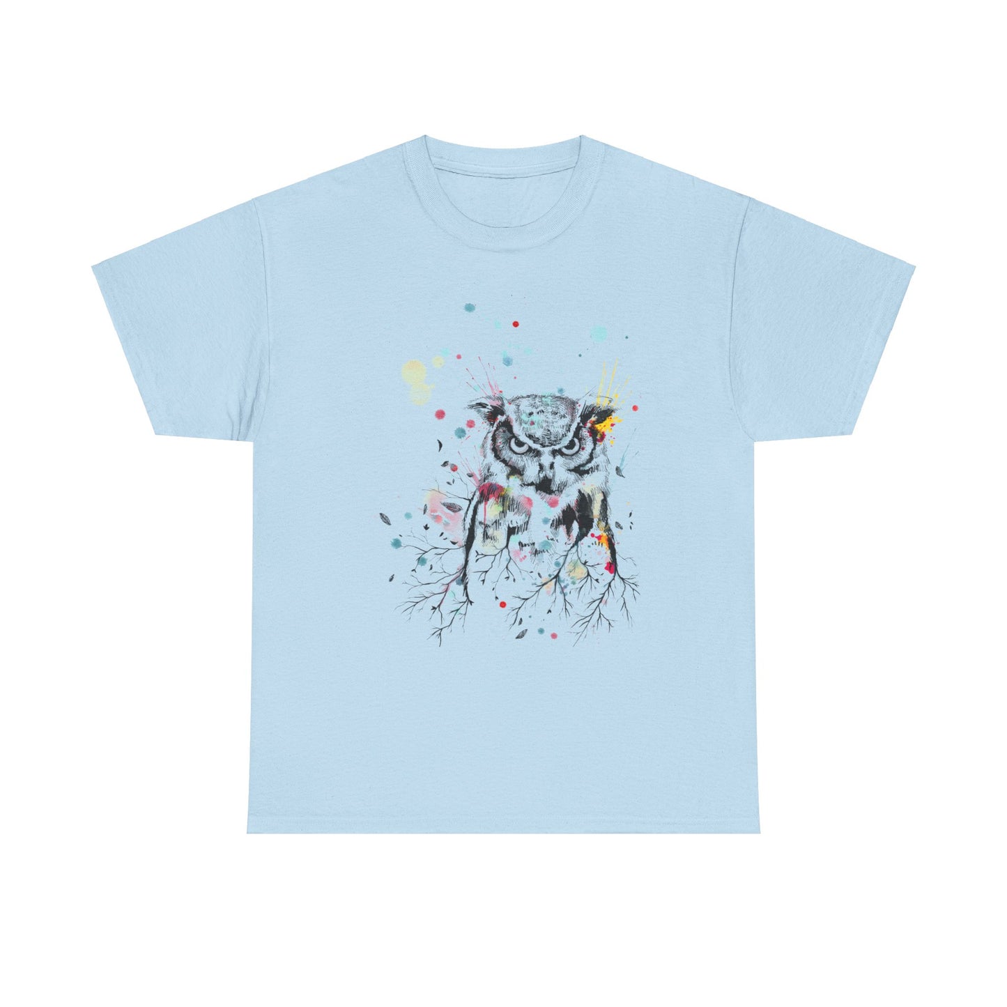 Owl Watercolor Unisex Heavy Cotton Tee