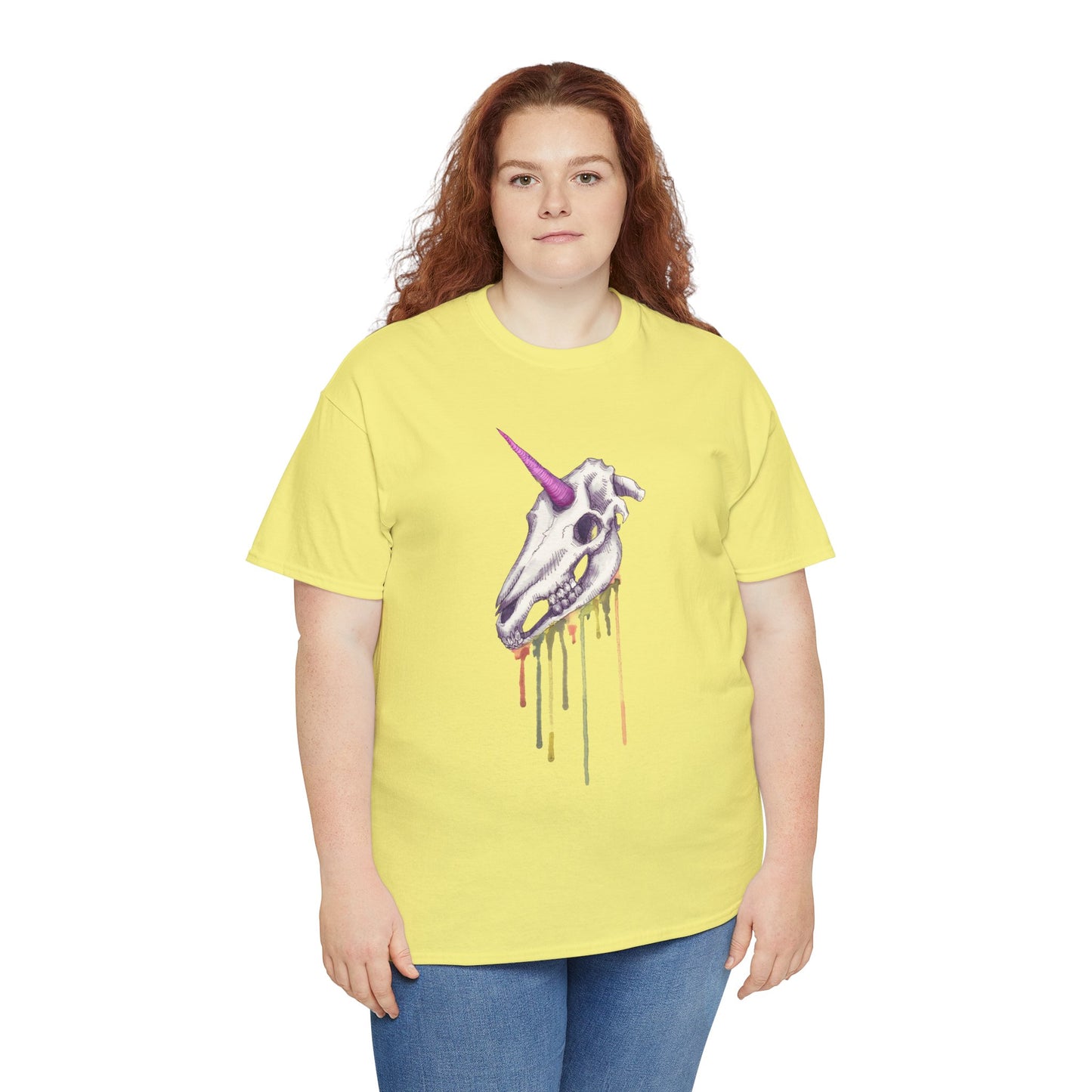 Unicorn Skull Unisex Heavy Cotton Tee