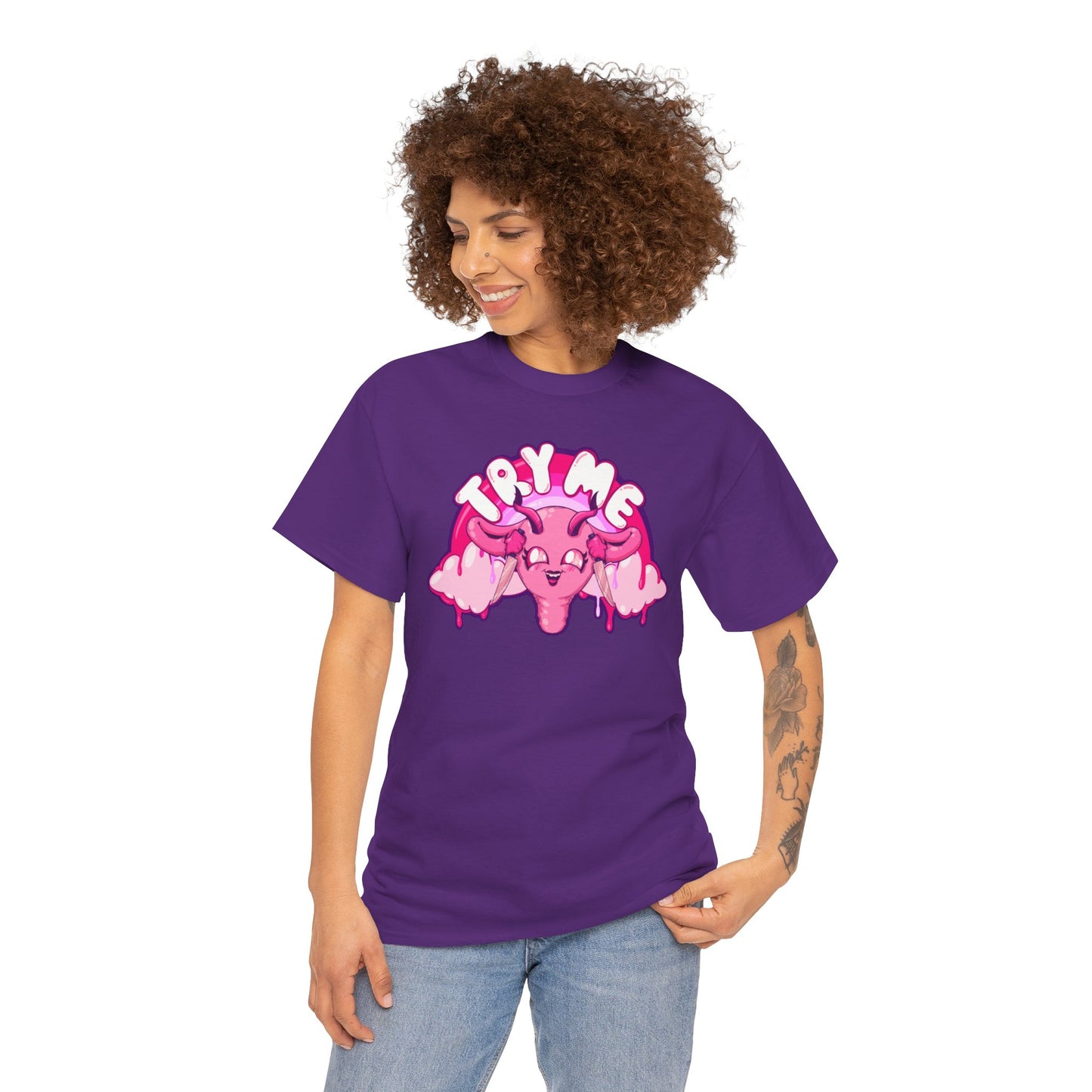 Try Me Uterus Unisex Heavy Cotton Tee
