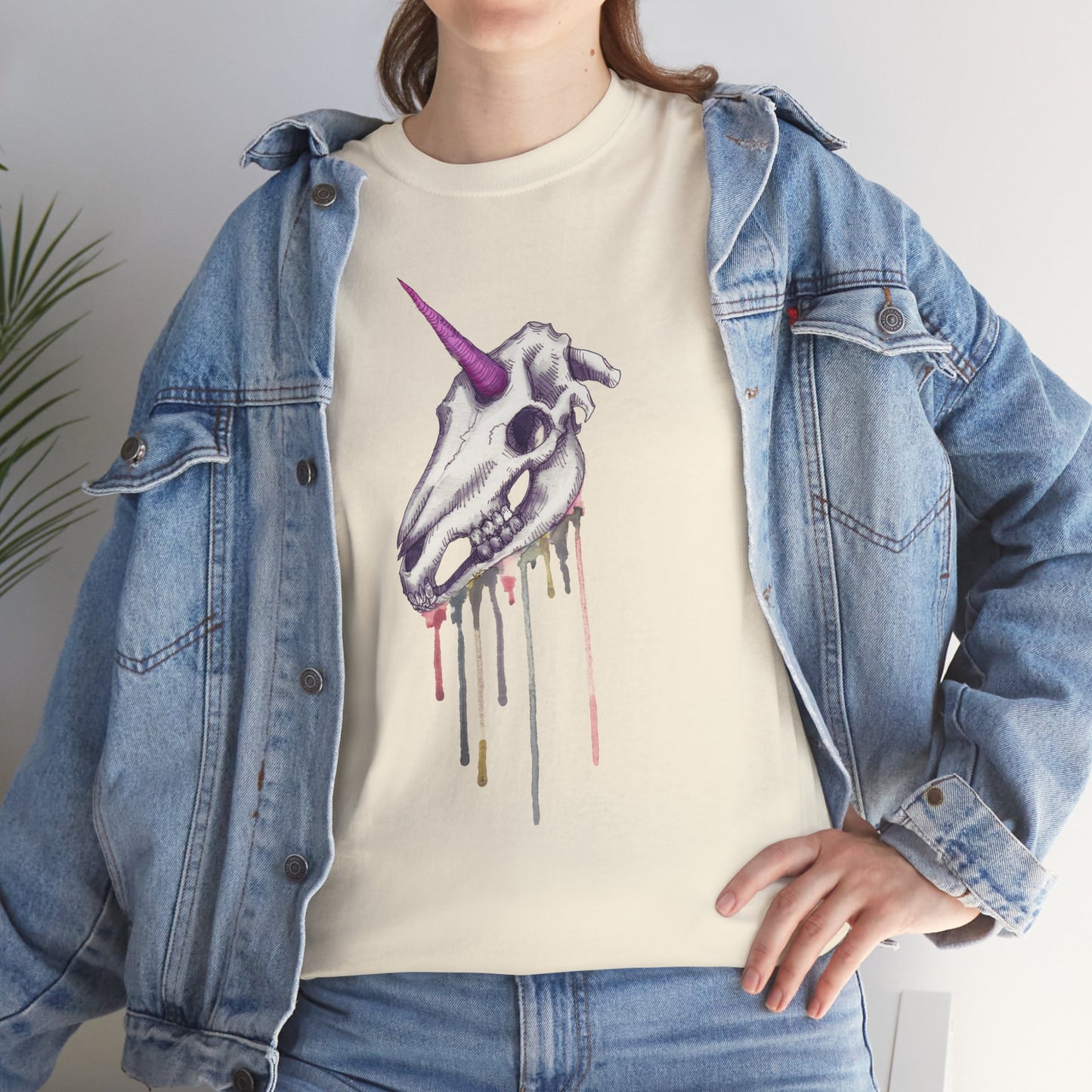 Unicorn Skull Unisex Heavy Cotton Tee
