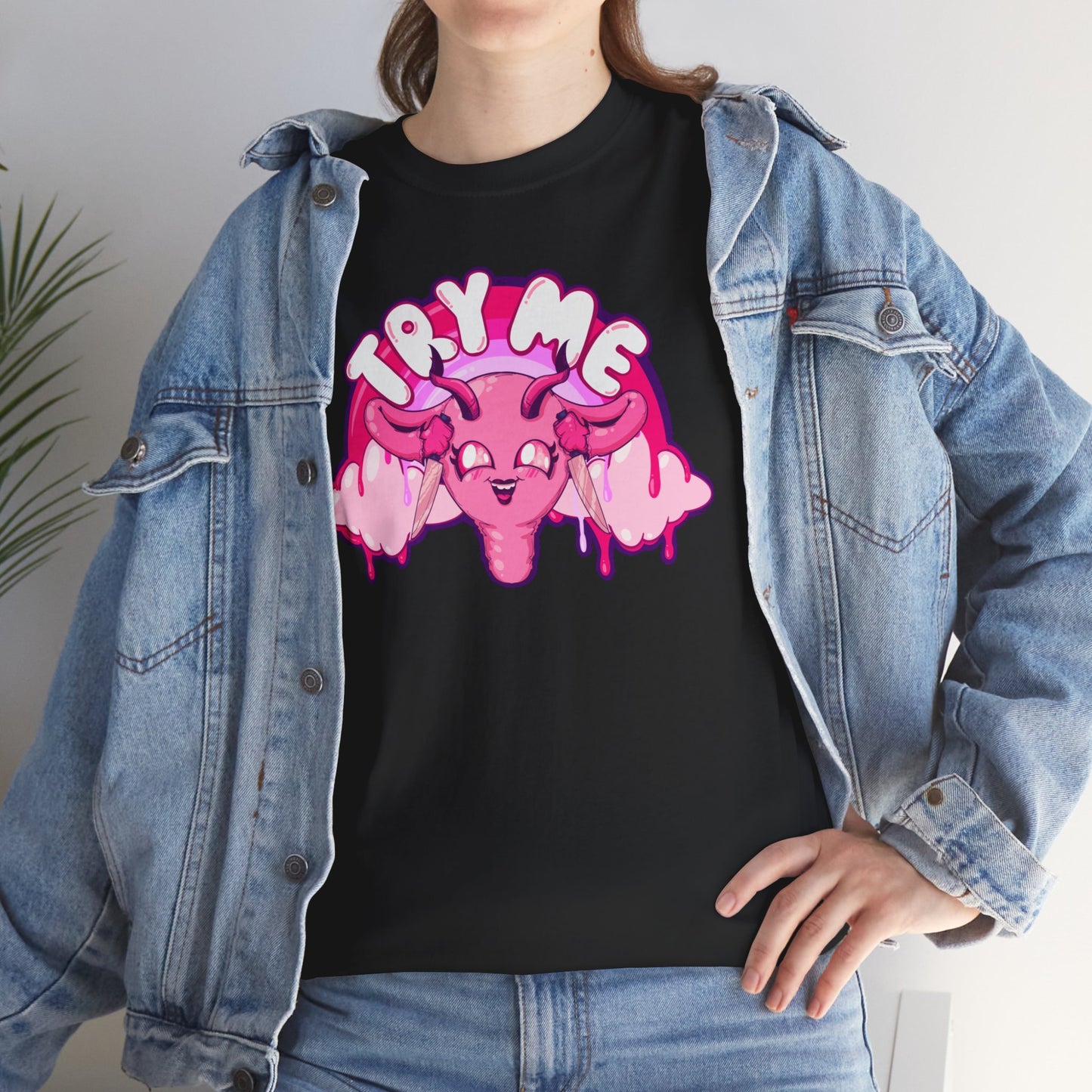 Try Me Uterus Unisex Heavy Cotton Tee