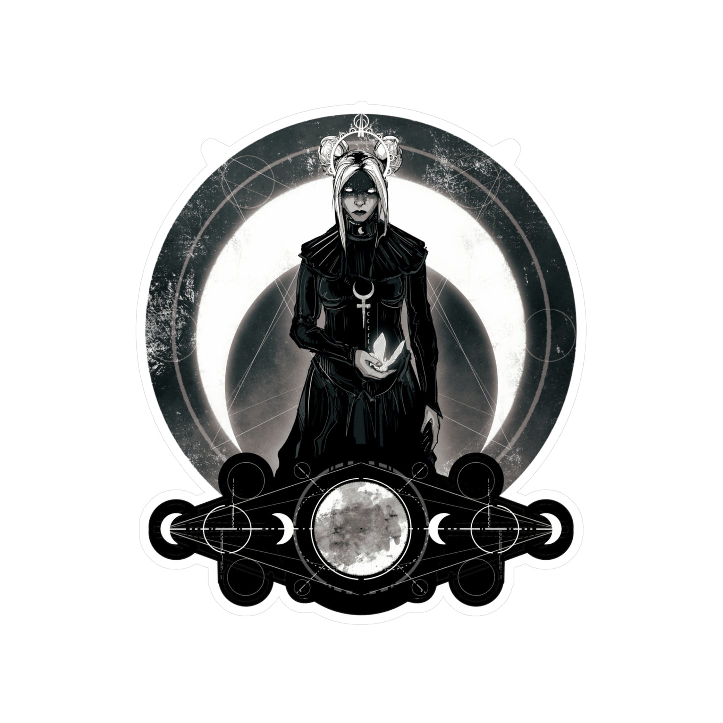 Moon Goddess Kiss-Cut Vinyl Decal