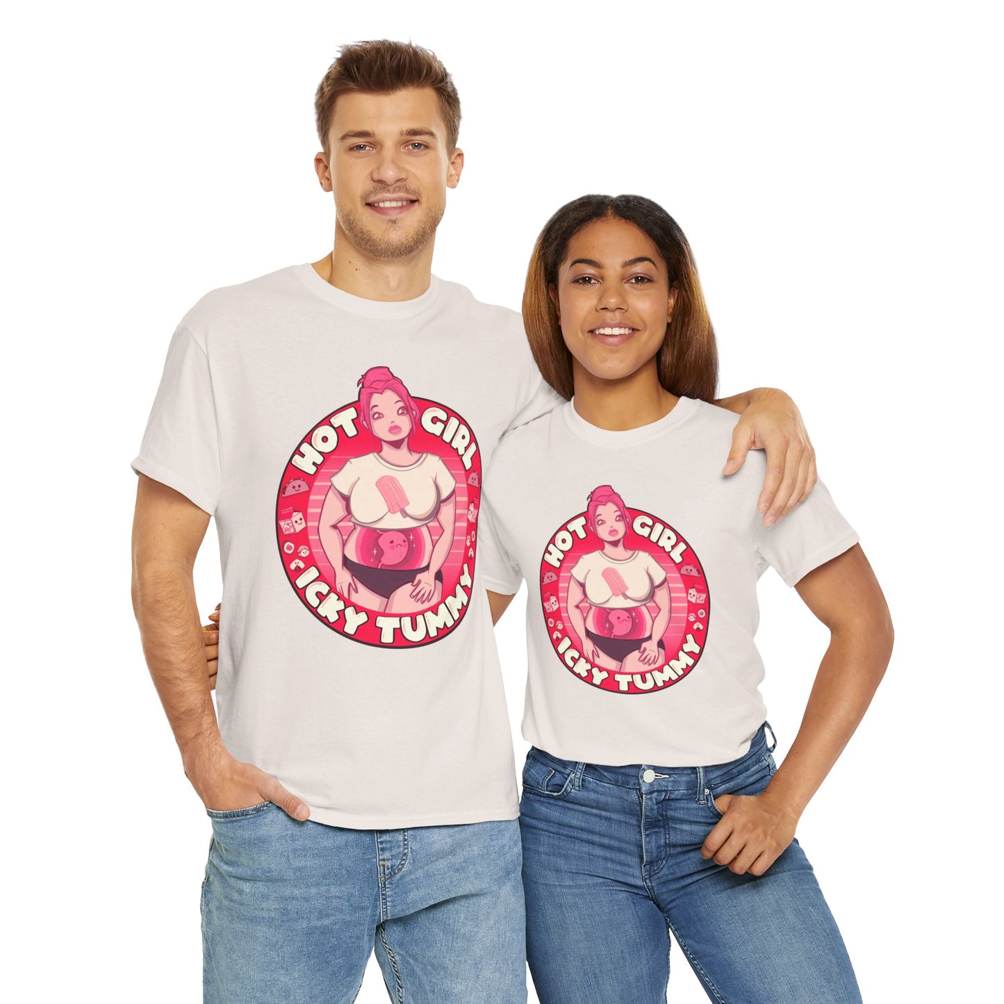 Hot Girl Icky Tummy Unisex Heavy Cotton Tee