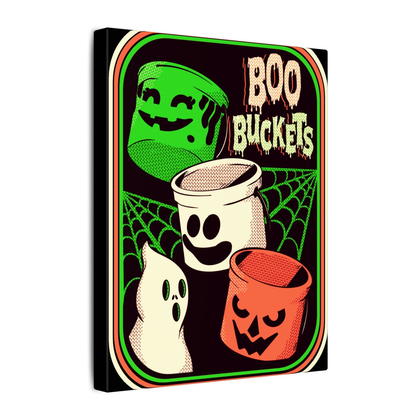Retro Boo Buckets Matte Canvas Stretched