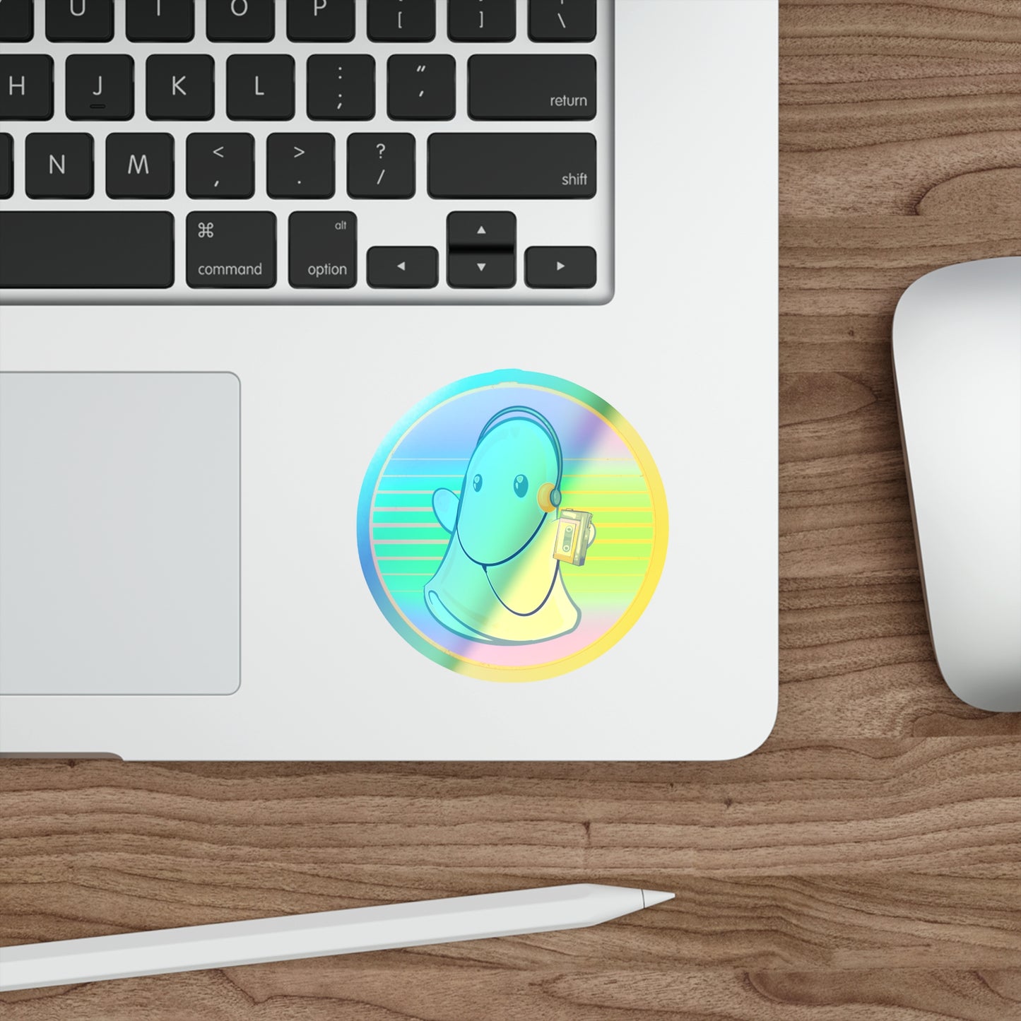 80s Ghost Holographic Die-cut Stickers