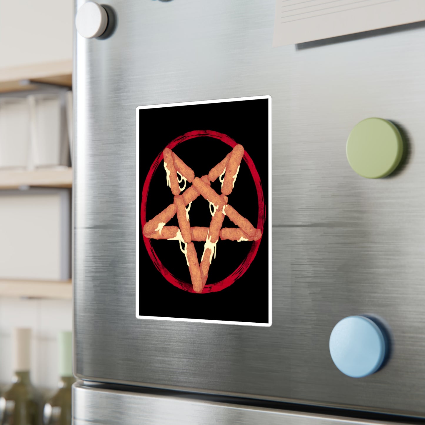 Mozzarella Stick Pentagram Kiss-Cut Vinyl Decal