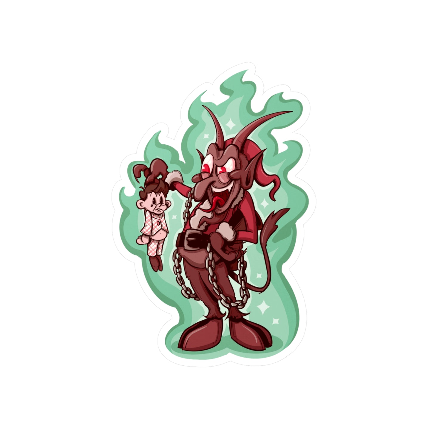 Rubber Hose Krampus Kiss-Cut Vinyl Decal