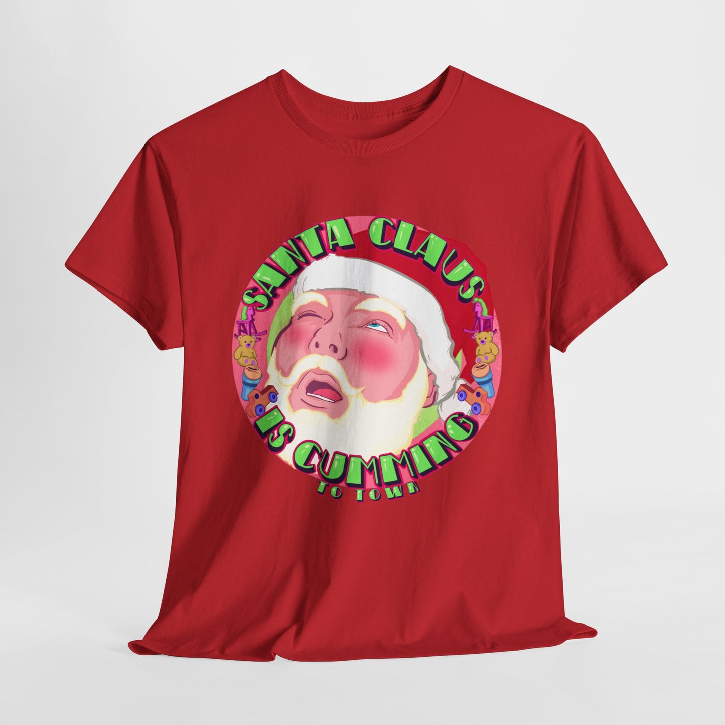 Santa Is Cumming Unisex Heavy Cotton Tee