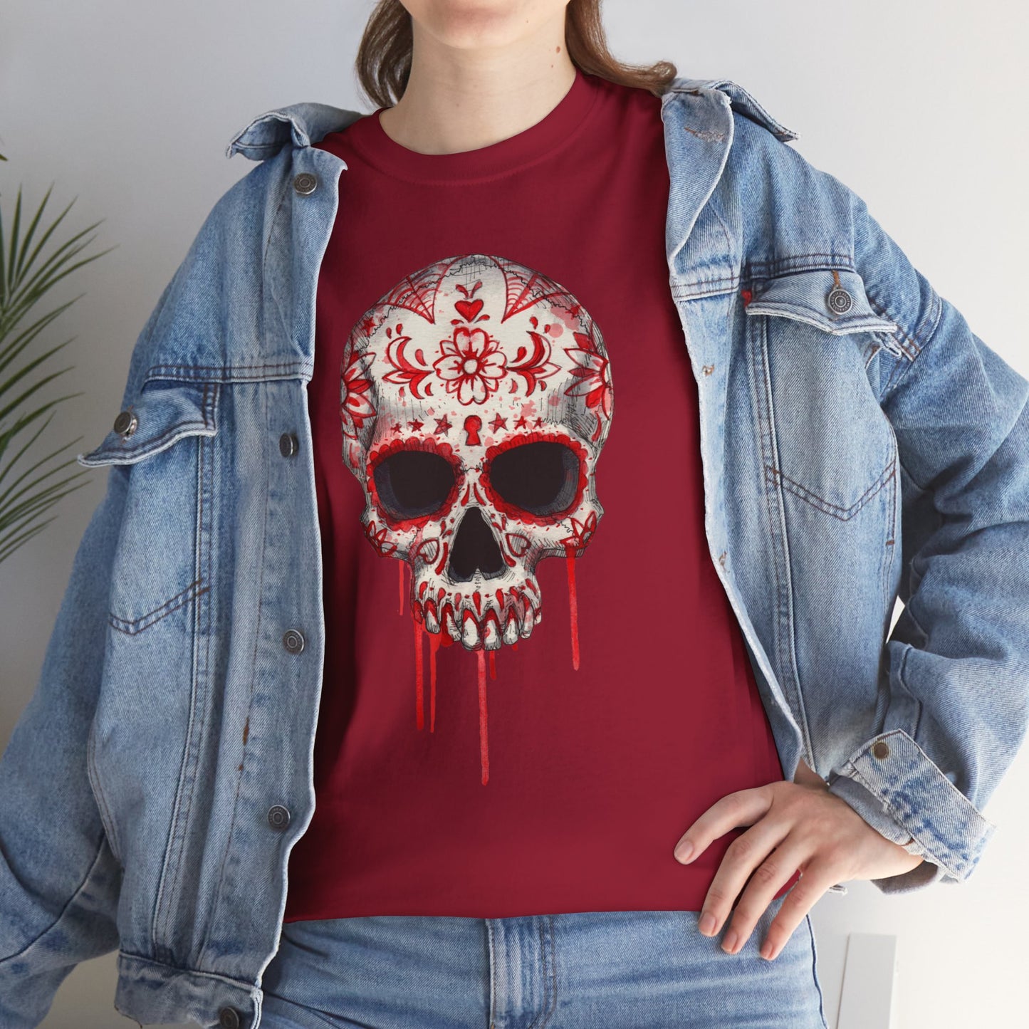 Blood Skull Unisex Heavy Cotton Tee