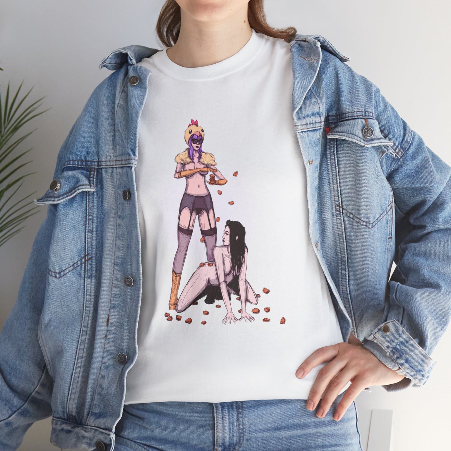 Chicken Nugget Rain Unisex Heavy Cotton Tee