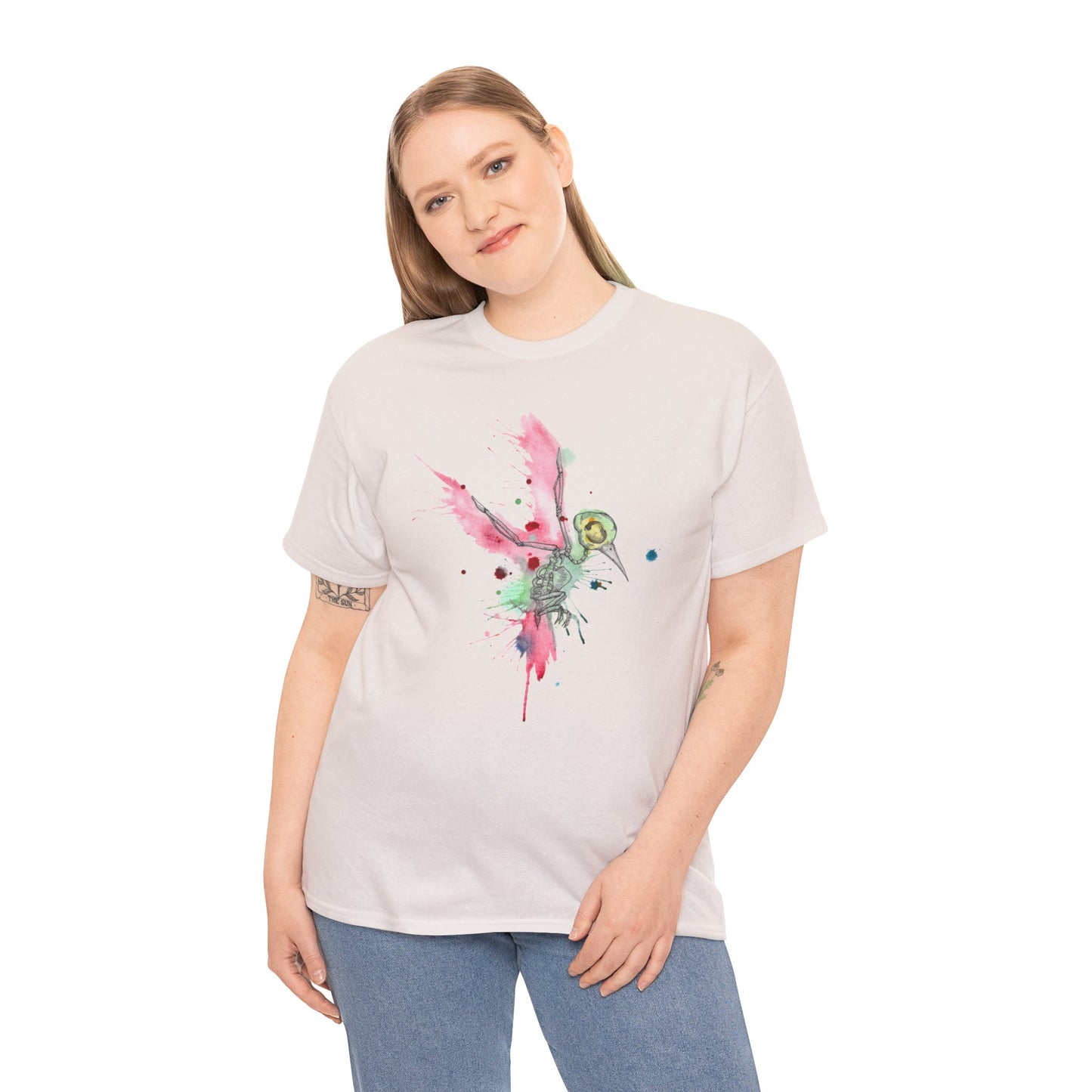 Watercolor Hummingbird Unisex Heavy Cotton Tee