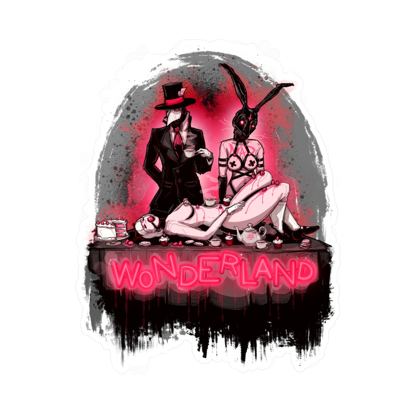 Tea Party Kiss-Cut Vinyl Decal