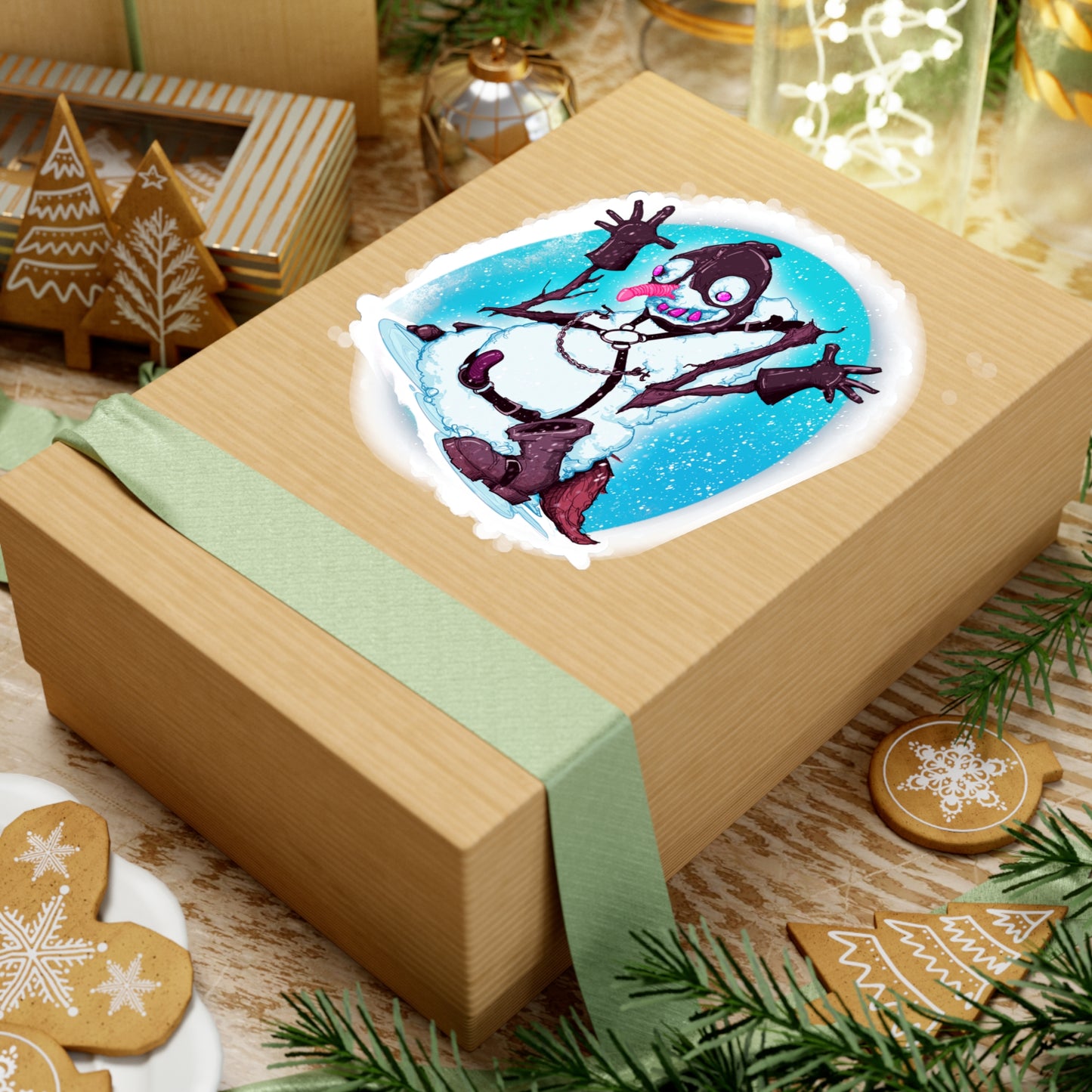 Kinky Snowman Kiss-Cut Vinyl Decal