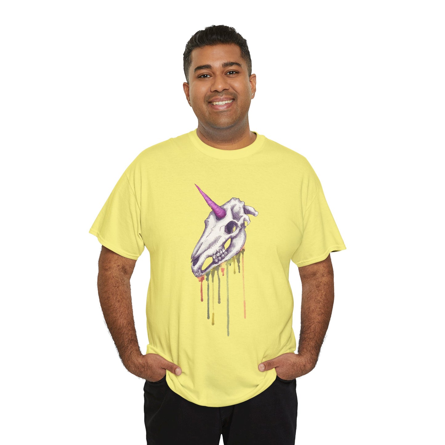 Unicorn Skull Unisex Heavy Cotton Tee