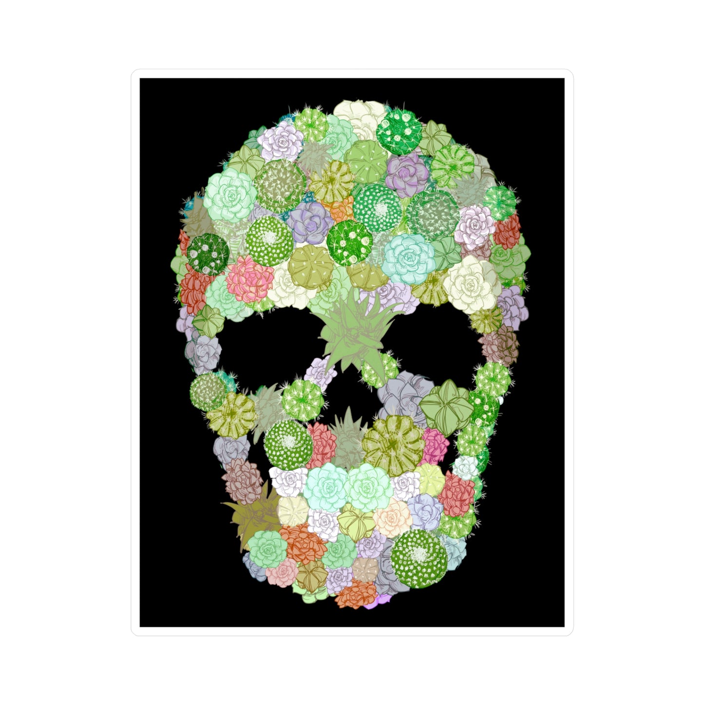 Succulent Skull Kiss-Cut Vinyl Decal