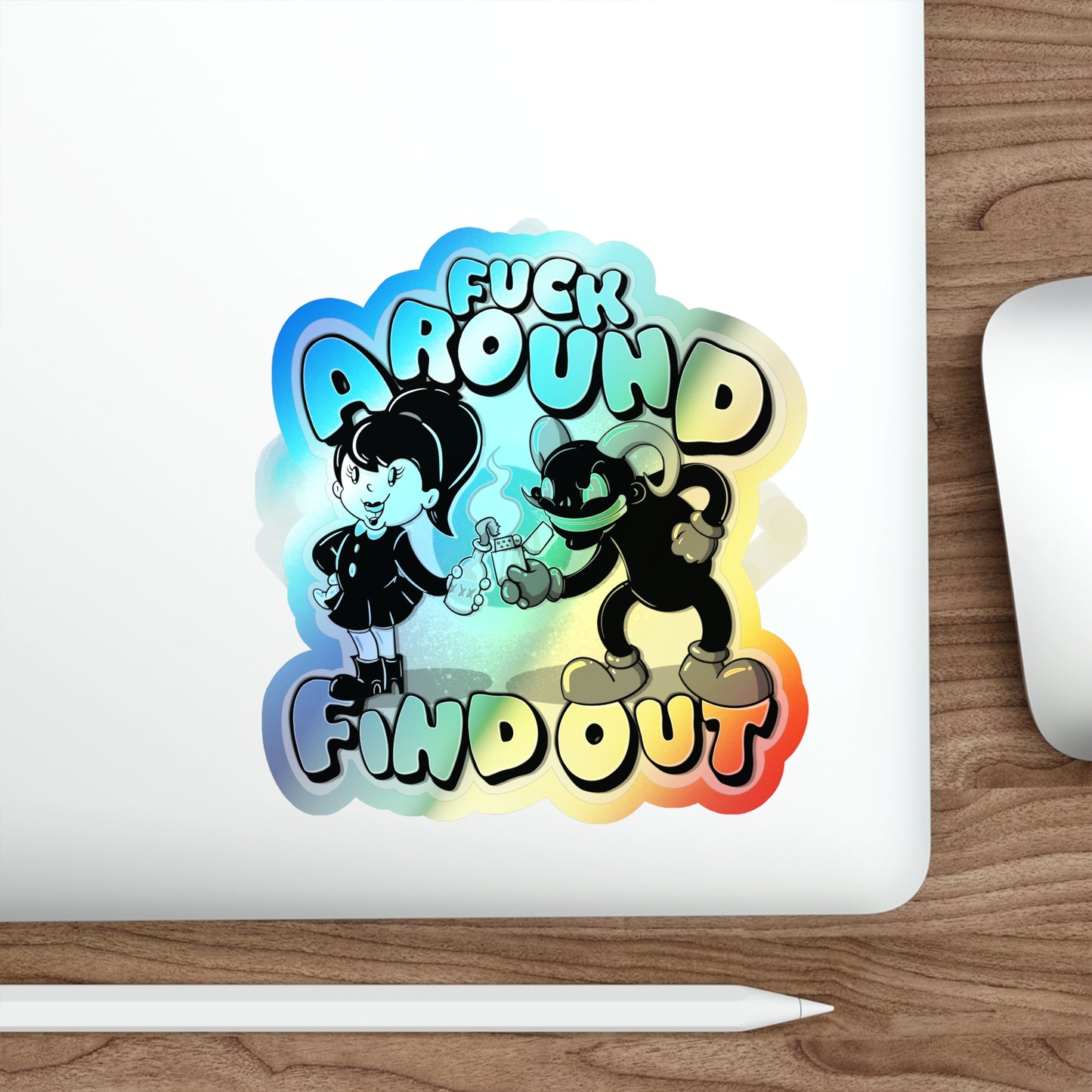 Molotov Cocktail Holographic Die-cut Stickers