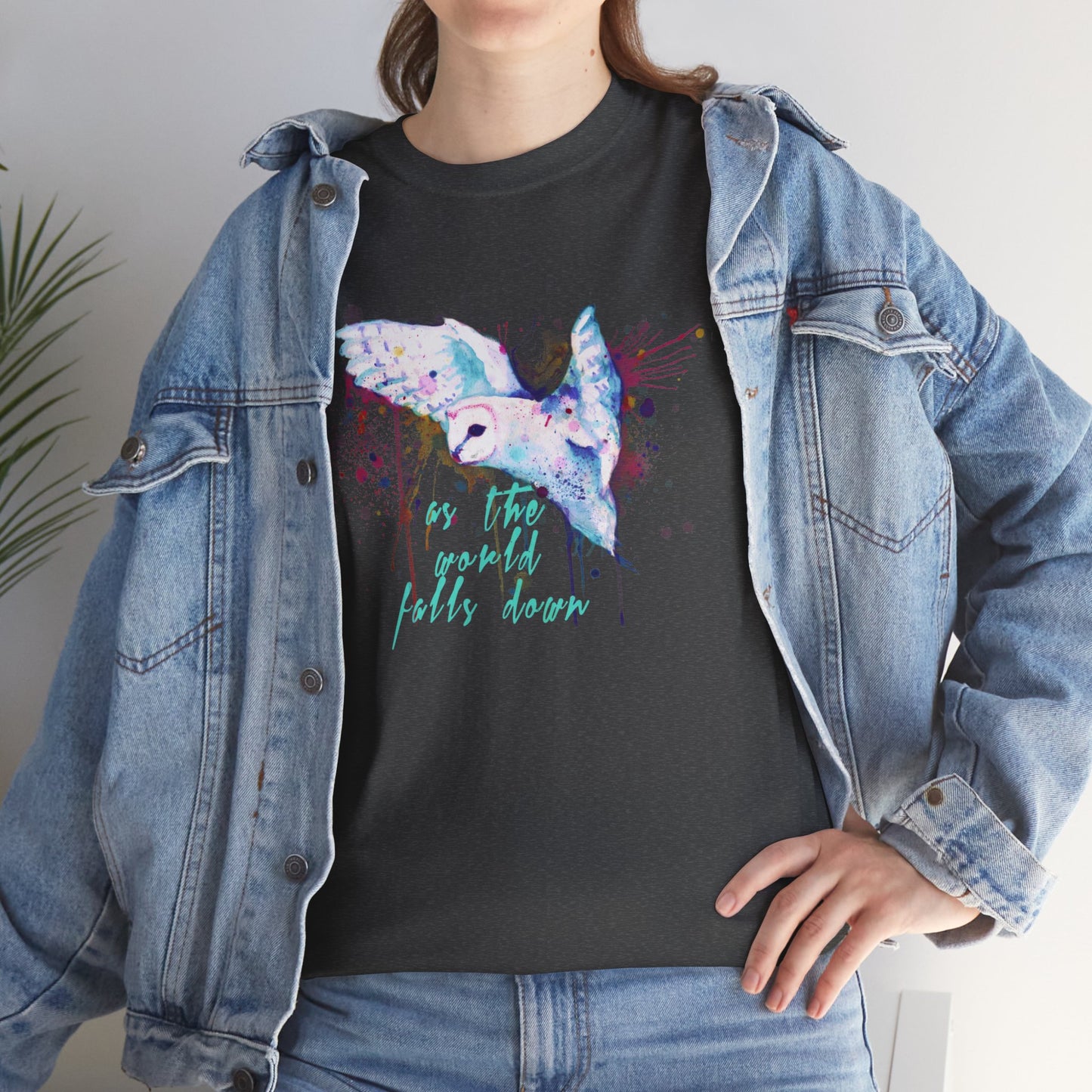 Rainbow Barn Owl (Goblin Variant) Unisex Heavy Cotton Tee