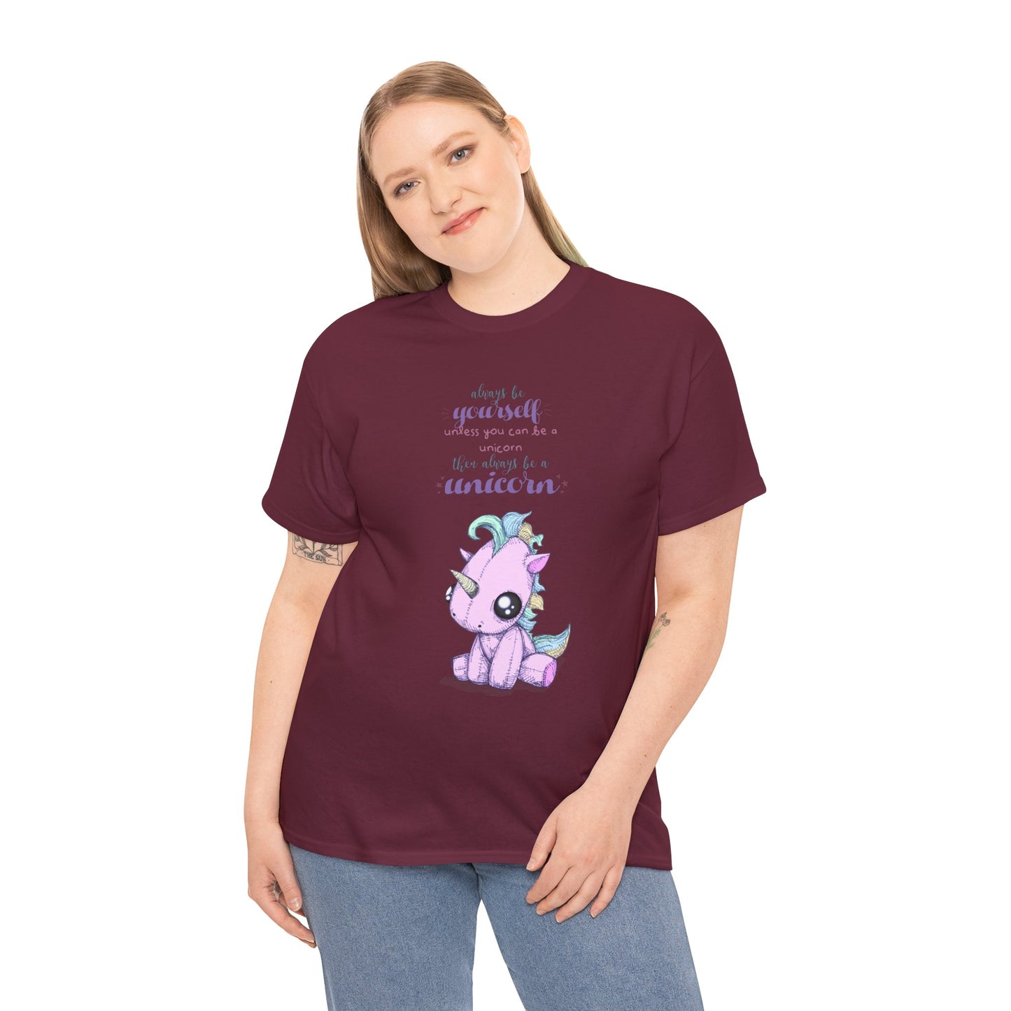 Be Yourself Unicorn Unisex Heavy Cotton Tee