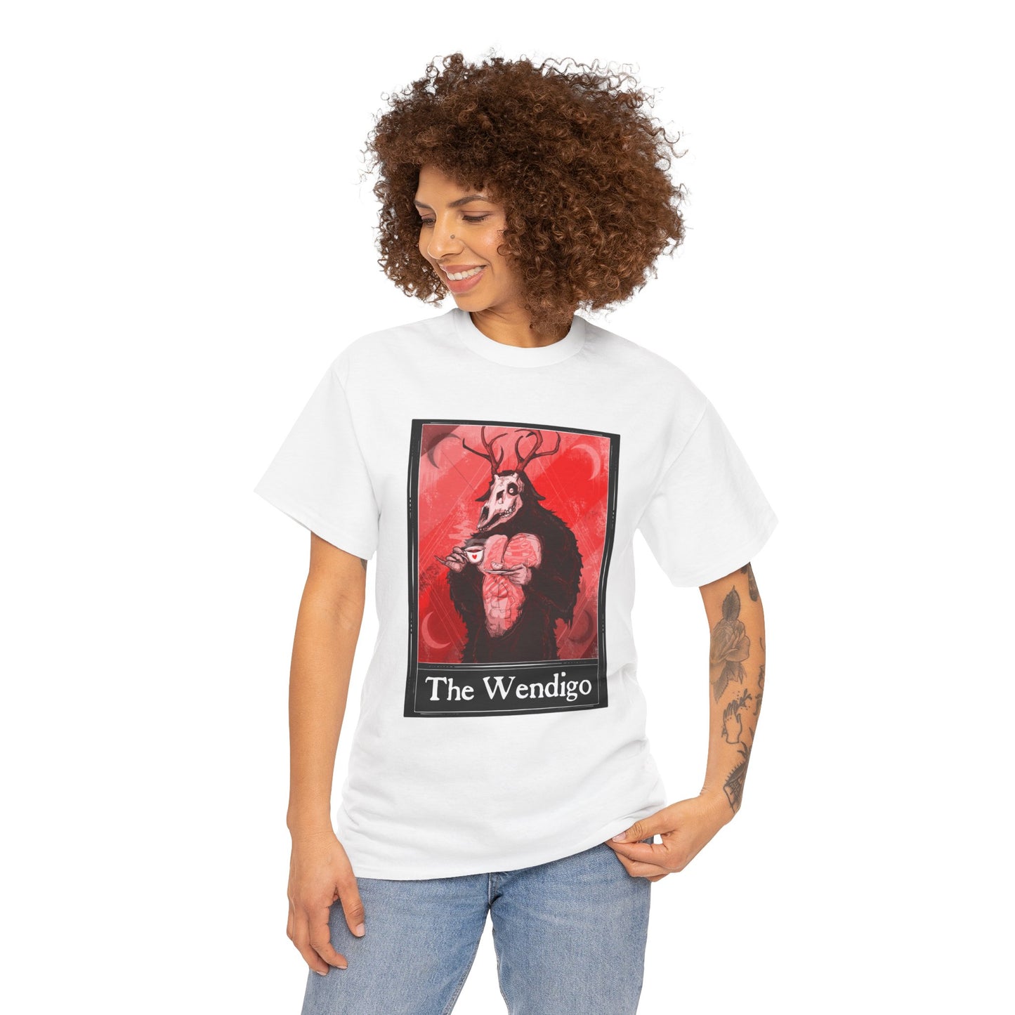 The Wendigo Tarot (Front & Back Print) Unisex Heavy Cotton Tee