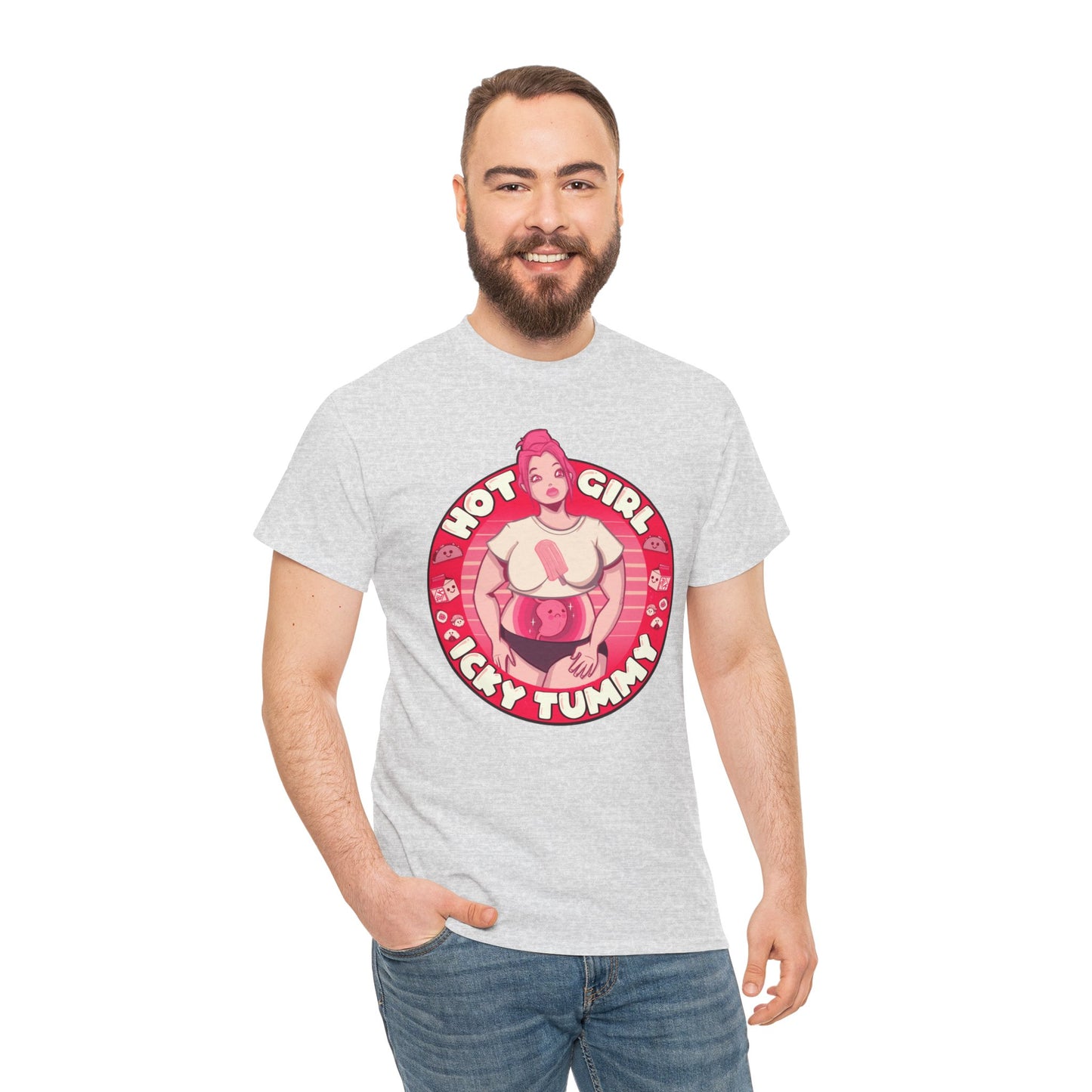 Hot Girl Icky Tummy Unisex Heavy Cotton Tee