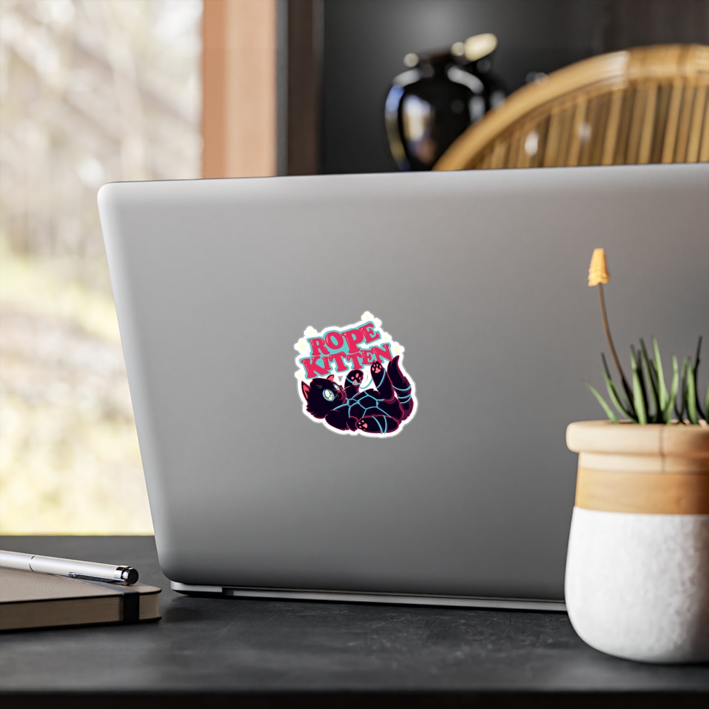 Rope Kitten Kiss-Cut Vinyl Decal