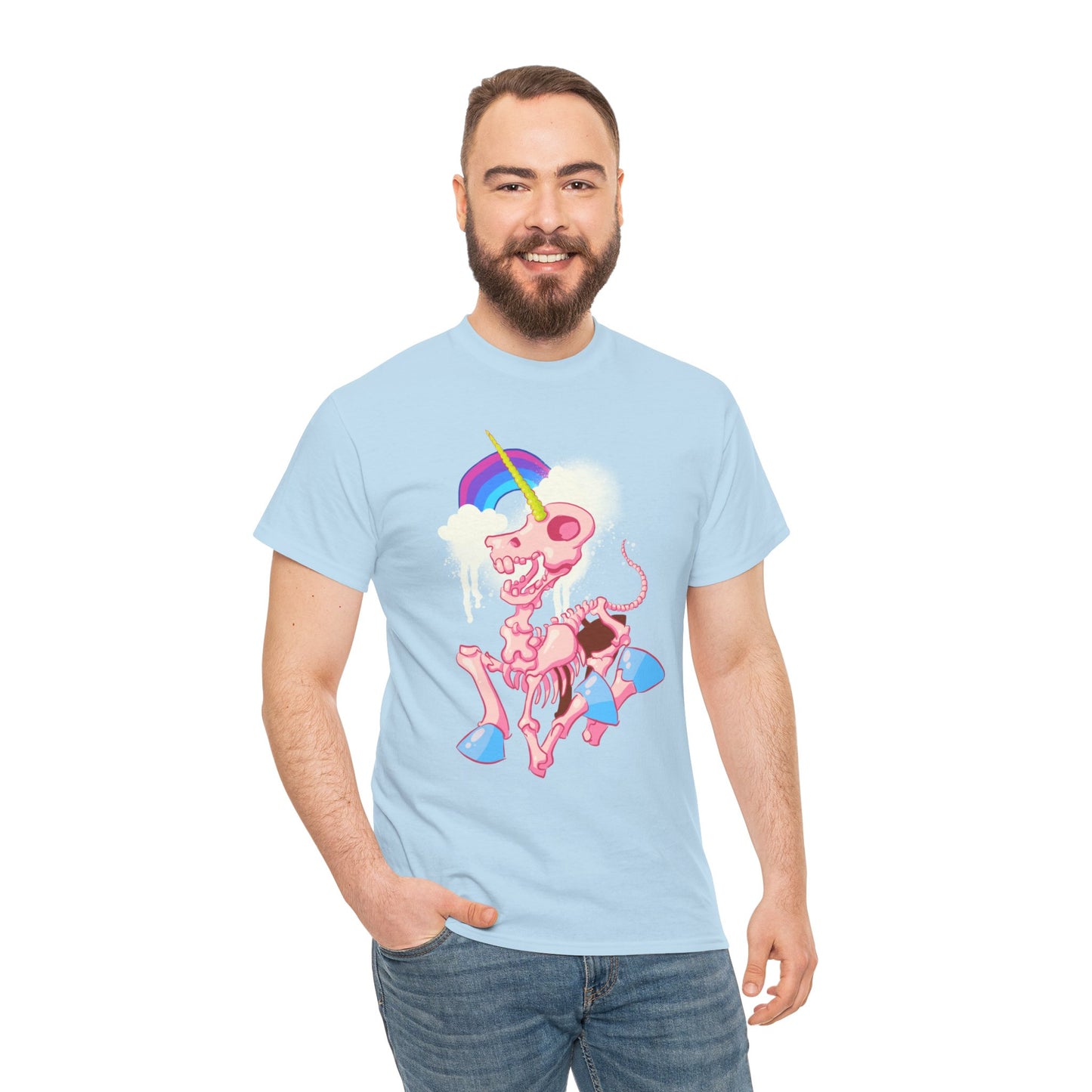 Unicorn Skeleton 2 Unisex Heavy Cotton Tee