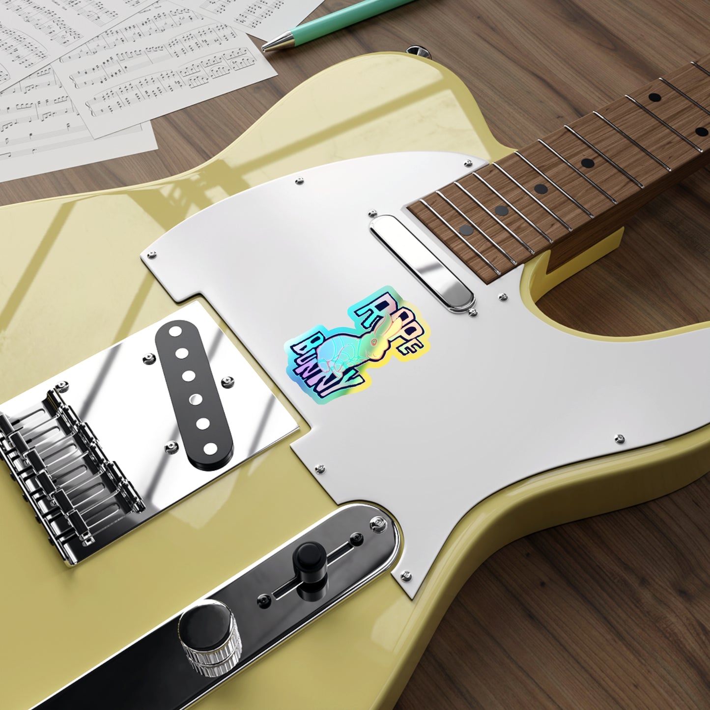 Rope Bunny Holographic Die-cut Stickers