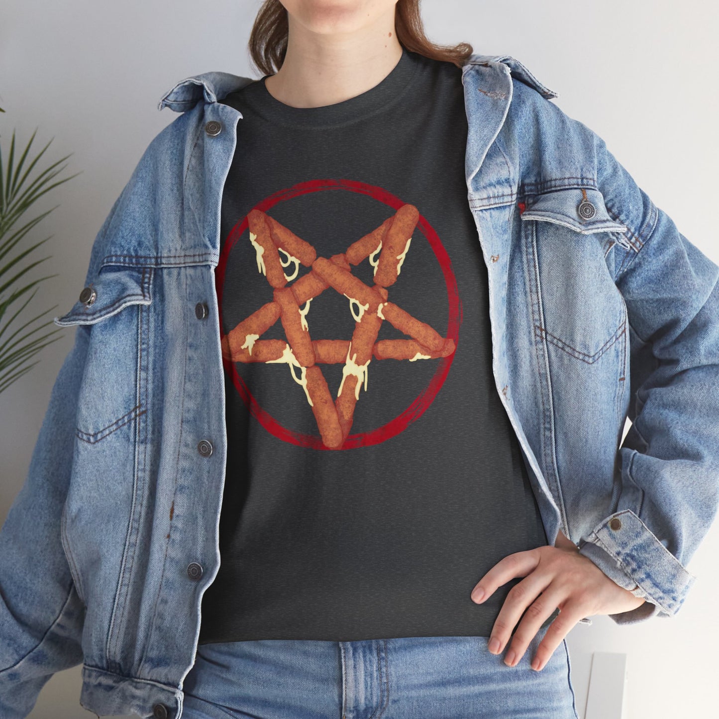 Mozzarella Stick Pentagram Unisex Heavy Cotton Tee