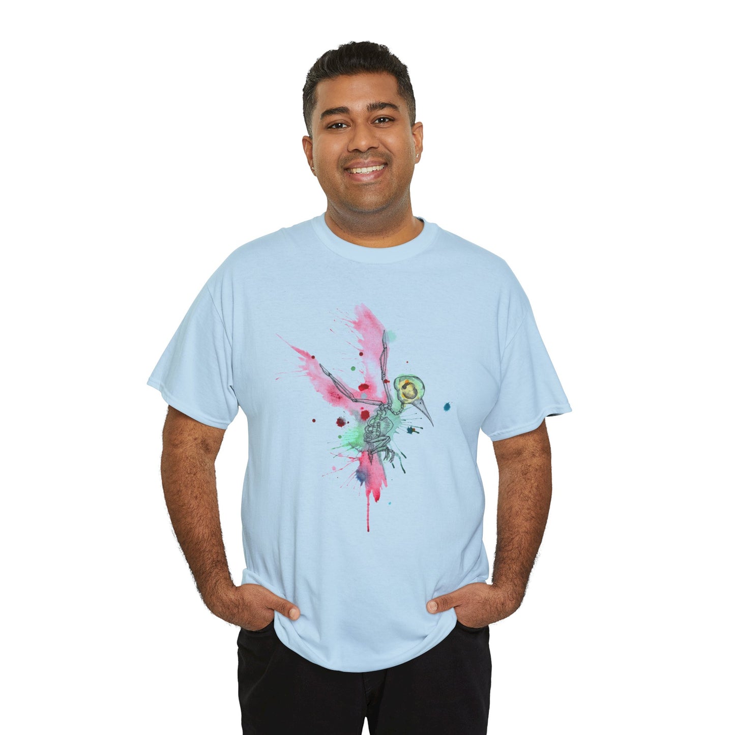 Watercolor Hummingbird Unisex Heavy Cotton Tee