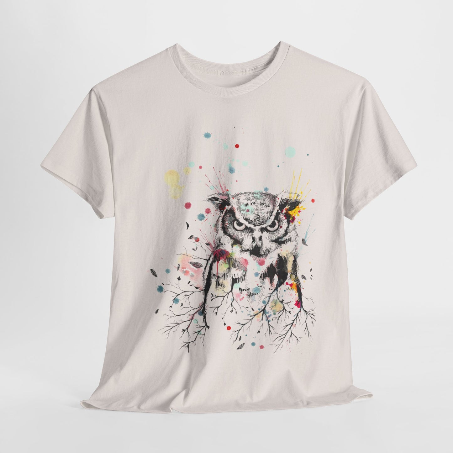 Owl Watercolor Unisex Heavy Cotton Tee