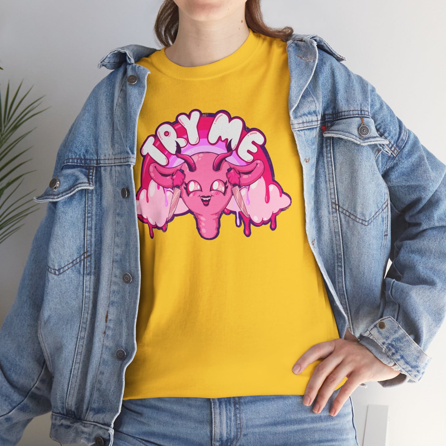 Try Me Uterus Unisex Heavy Cotton Tee