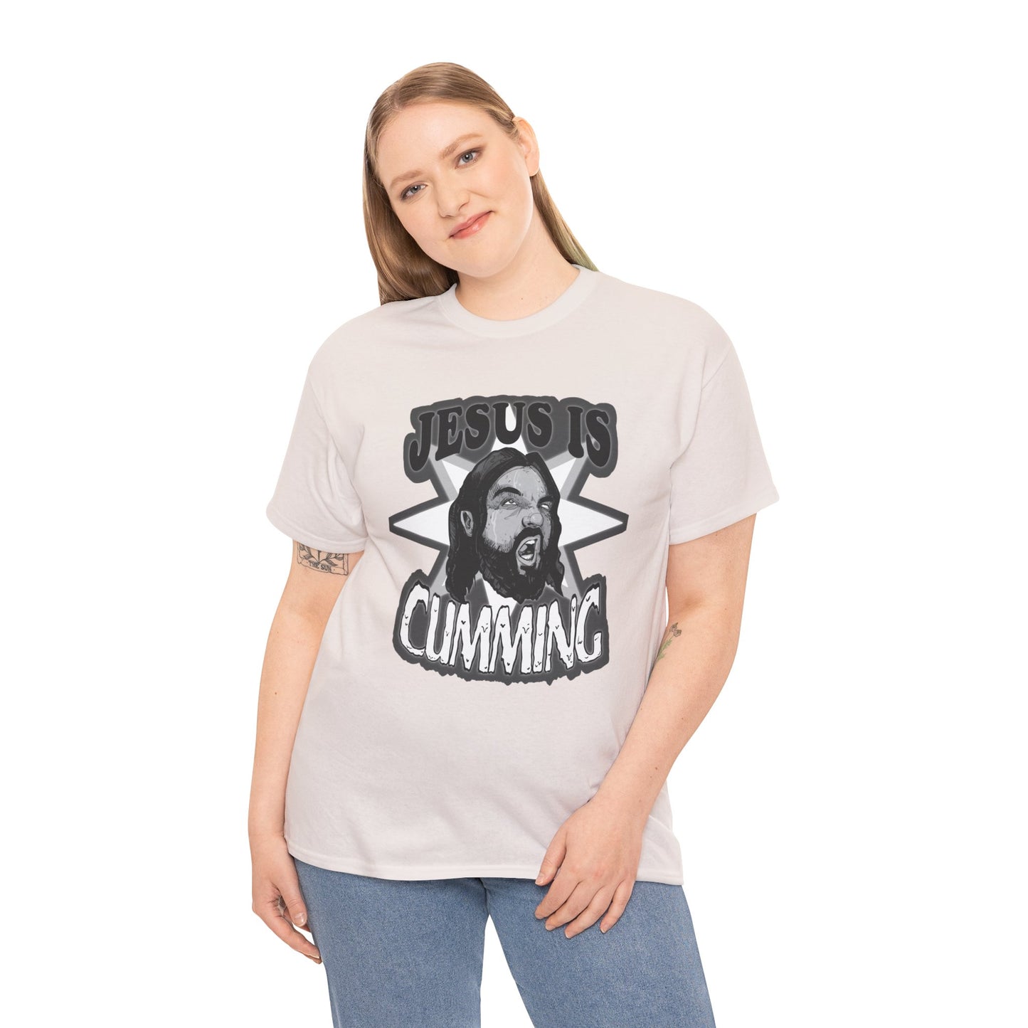 Jesus Is Cumming Unisex Heavy Cotton Tee