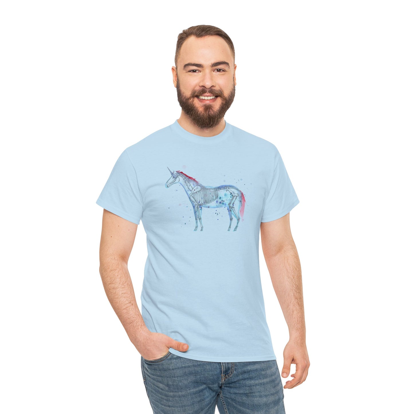 Unicorn Skeleton Unisex Heavy Cotton Tee