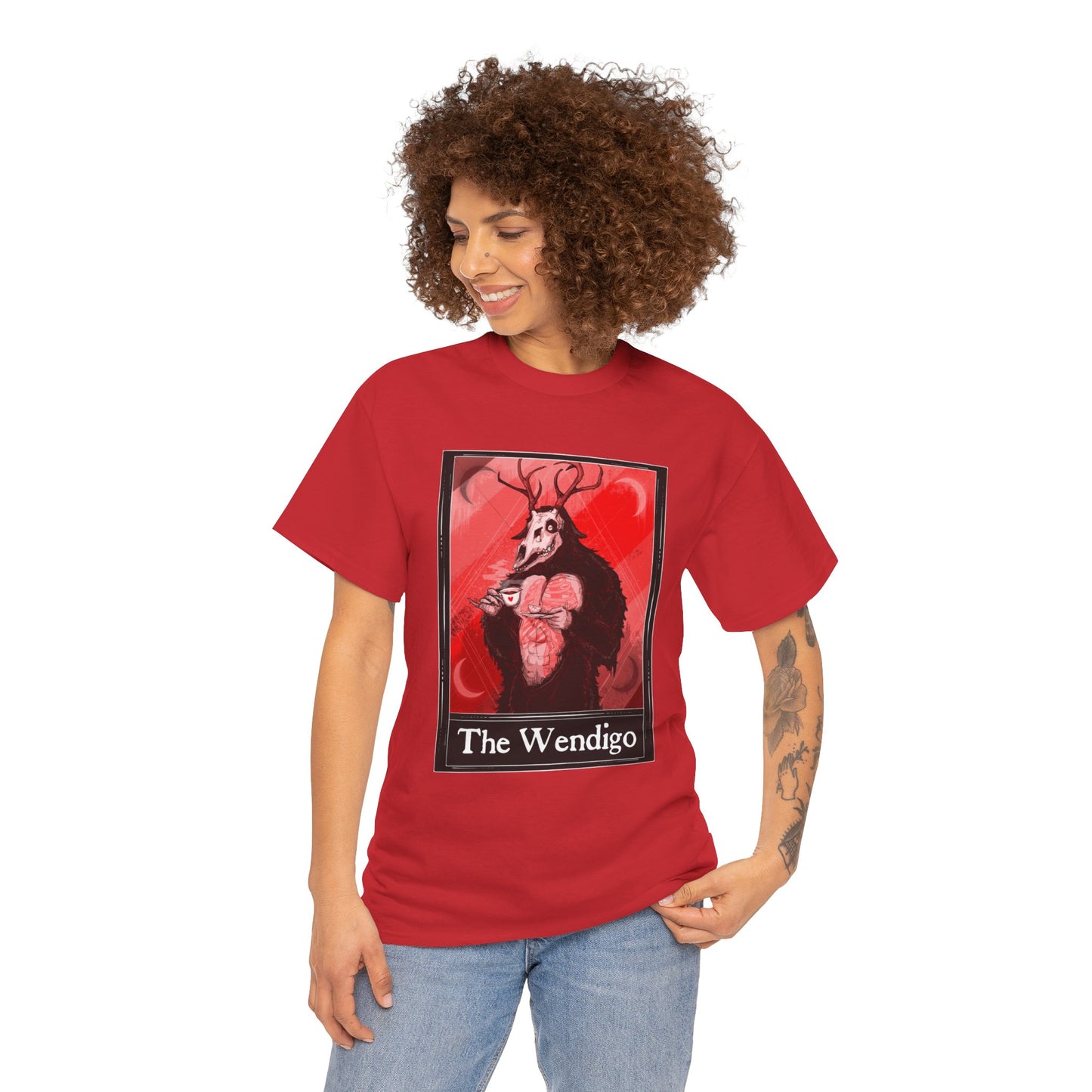 The Wendigo Tarot (Front & Back Print) Unisex Heavy Cotton Tee