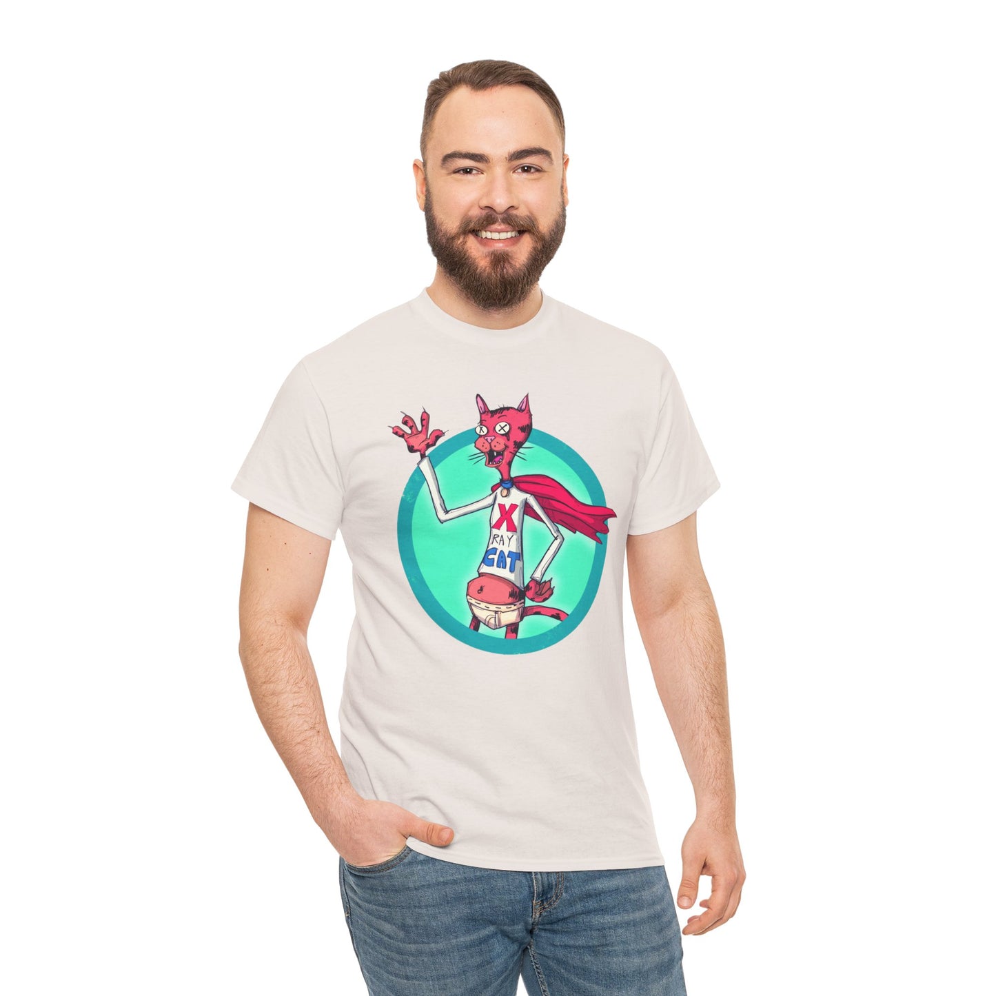 X-Ray Cat Unisex Heavy Cotton Tee